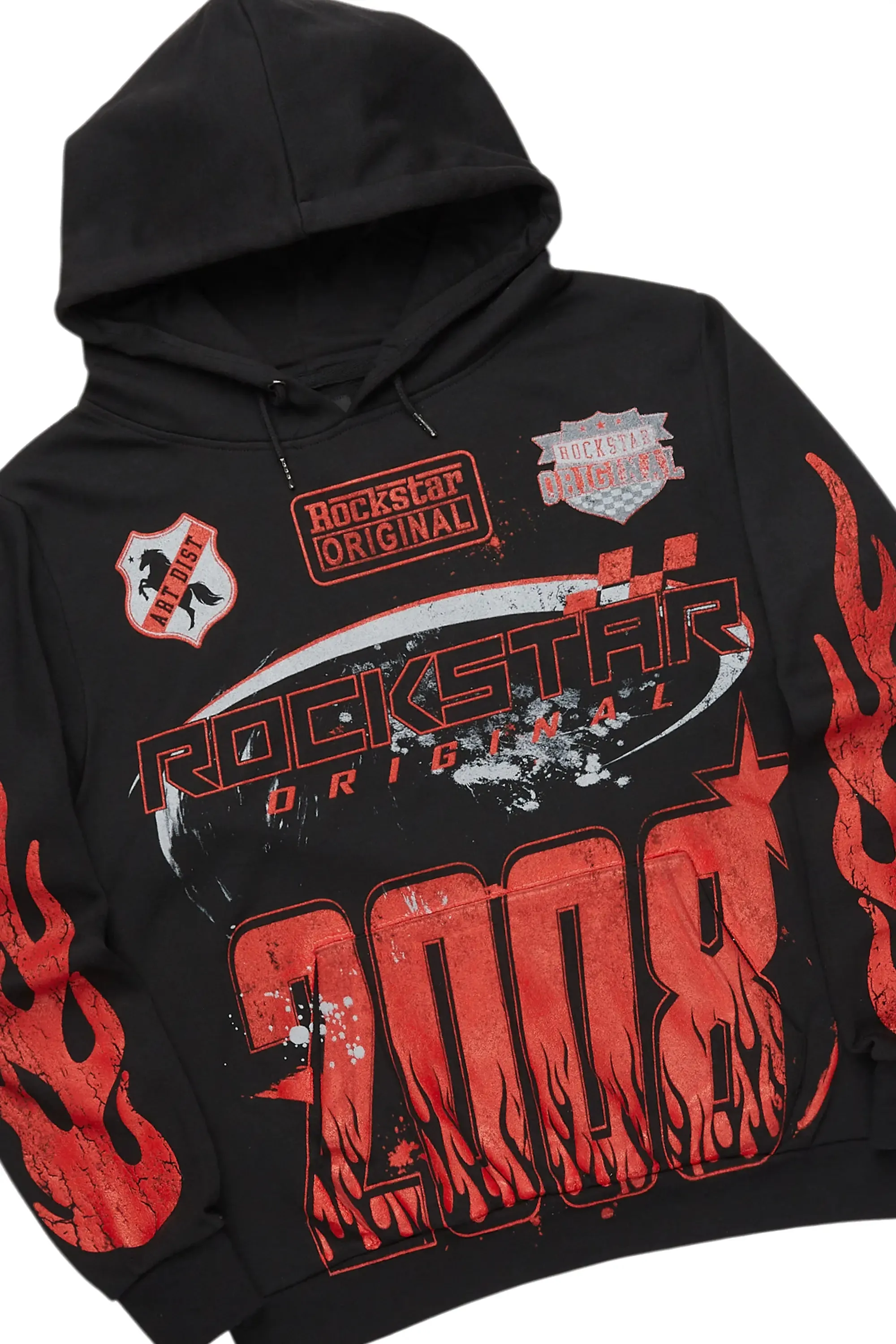 Amos Black/Red Hoodie/Baggy Track Pant Set sold by Rockstar Original product image thumbnail 2