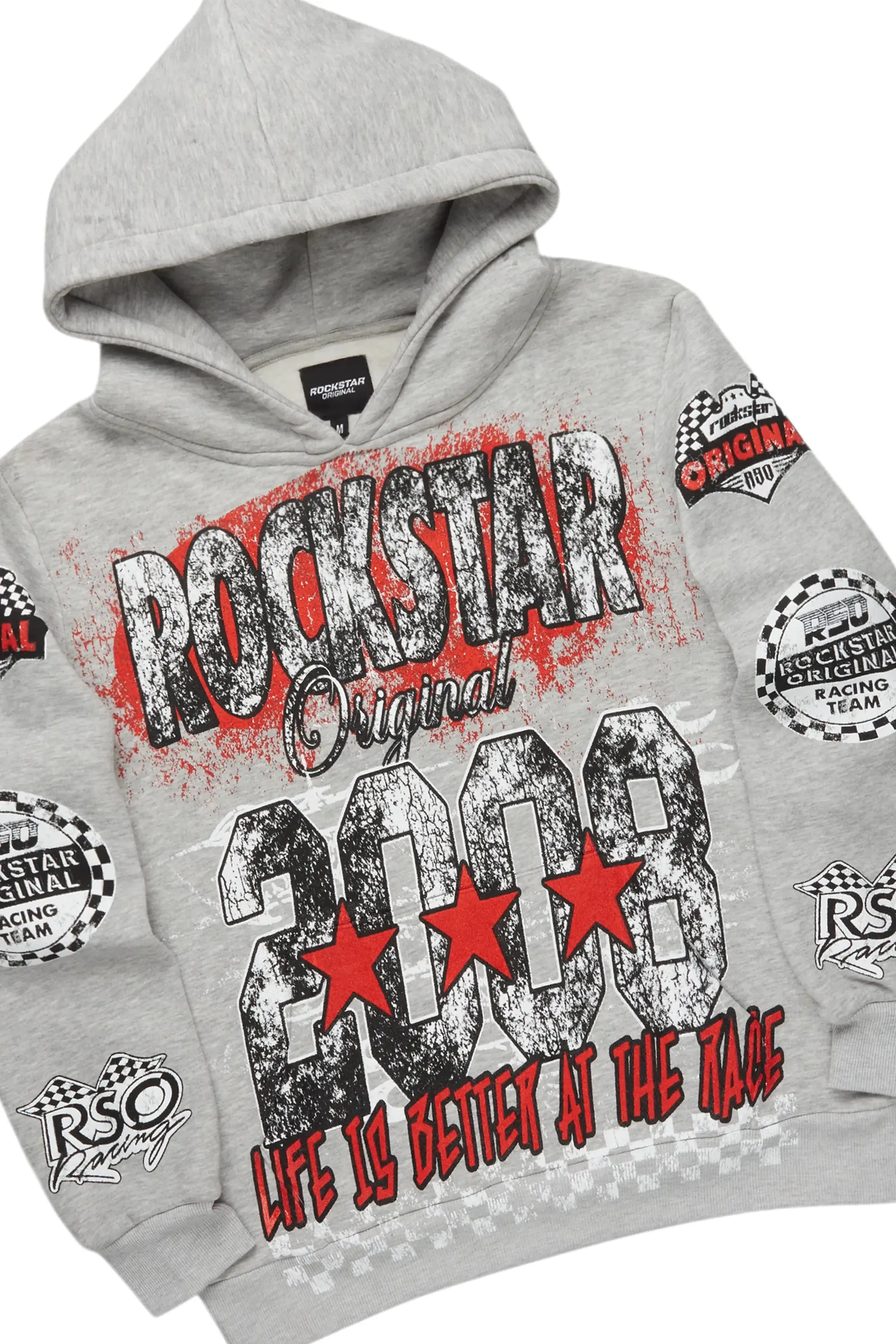 Racing Grung Heather Grey Hoodie/Stacked Flare Track Pant Set sold by Rockstar Original product image thumbnail 2