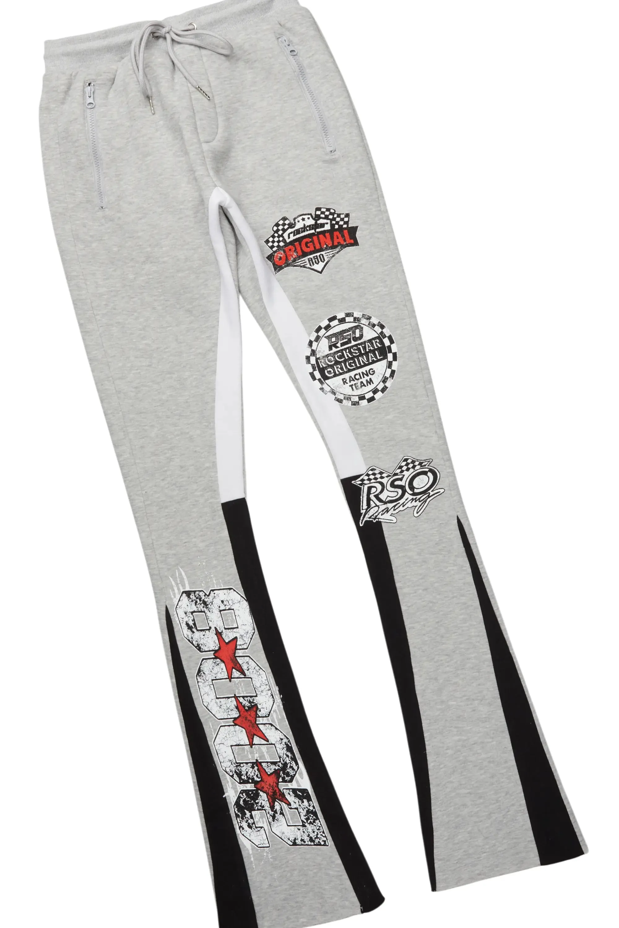Racing Grung Heather Grey Hoodie/Stacked Flare Track Pant Set sold by Rockstar Original product image thumbnail 3