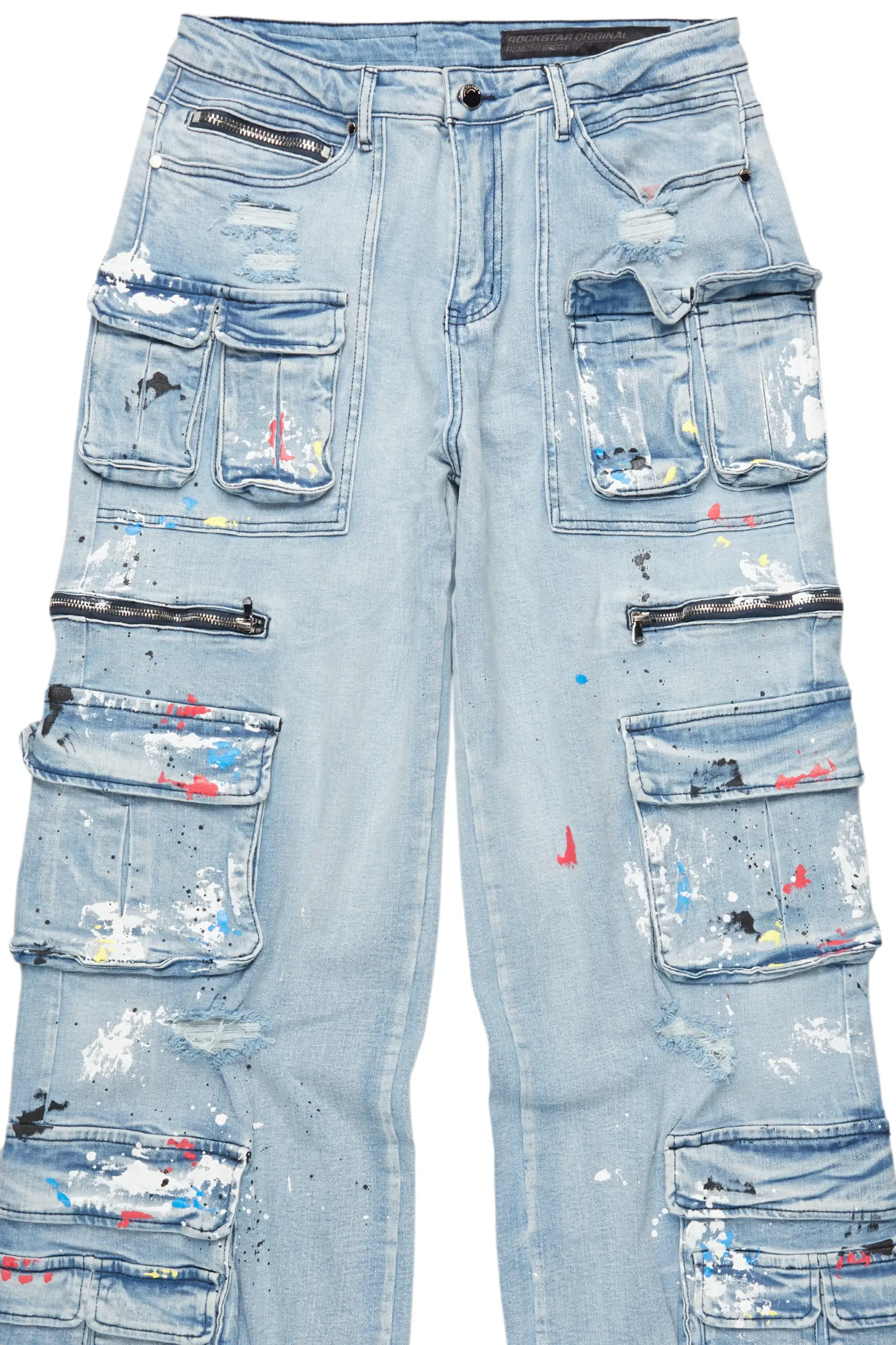 Valo Light Blue Painter Baggy Cargo Jean sold by Rockstar Original product image thumbnail 2