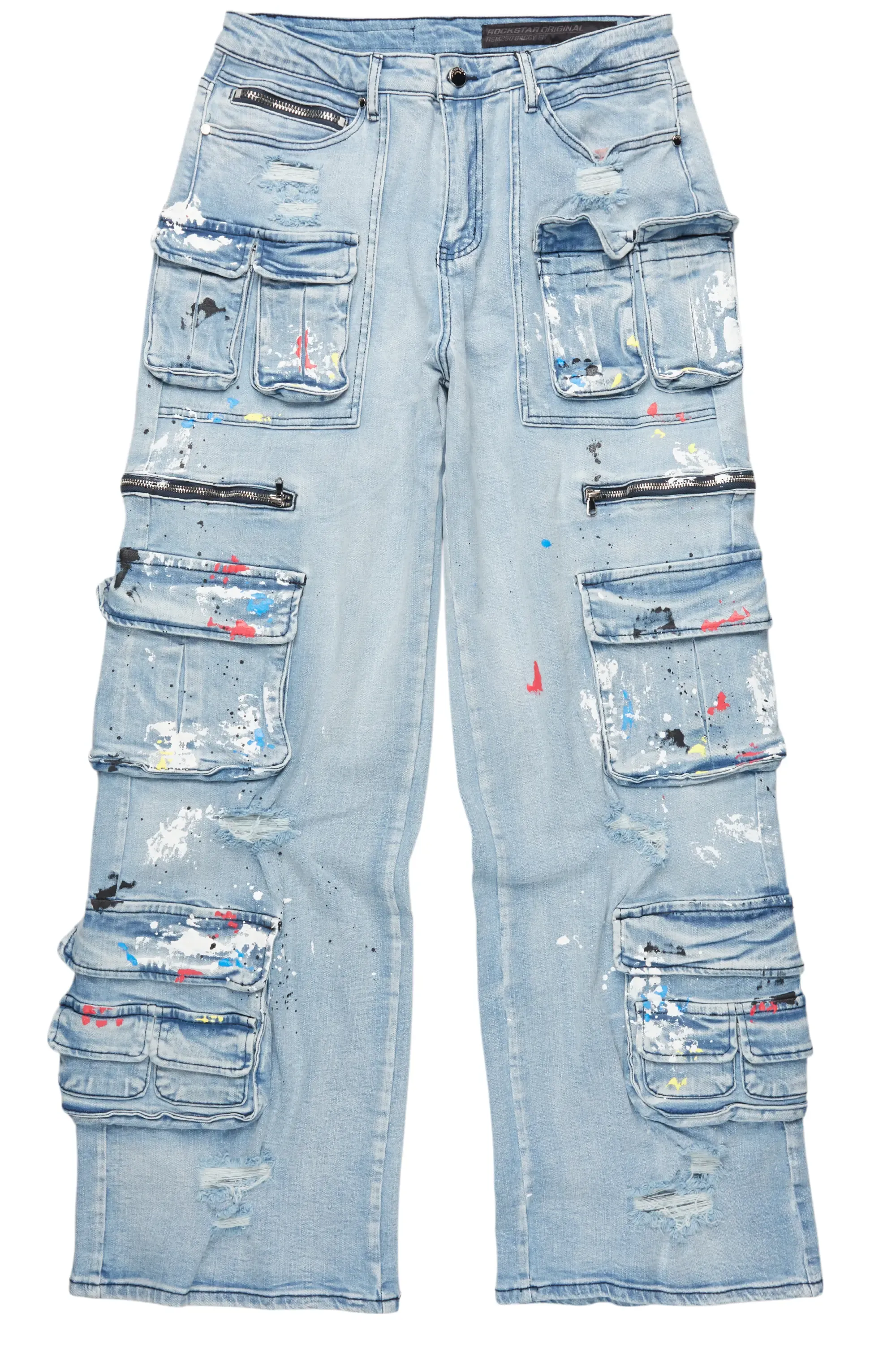 Valo Light Blue Painter Baggy Cargo Jean sold by Rockstar Original