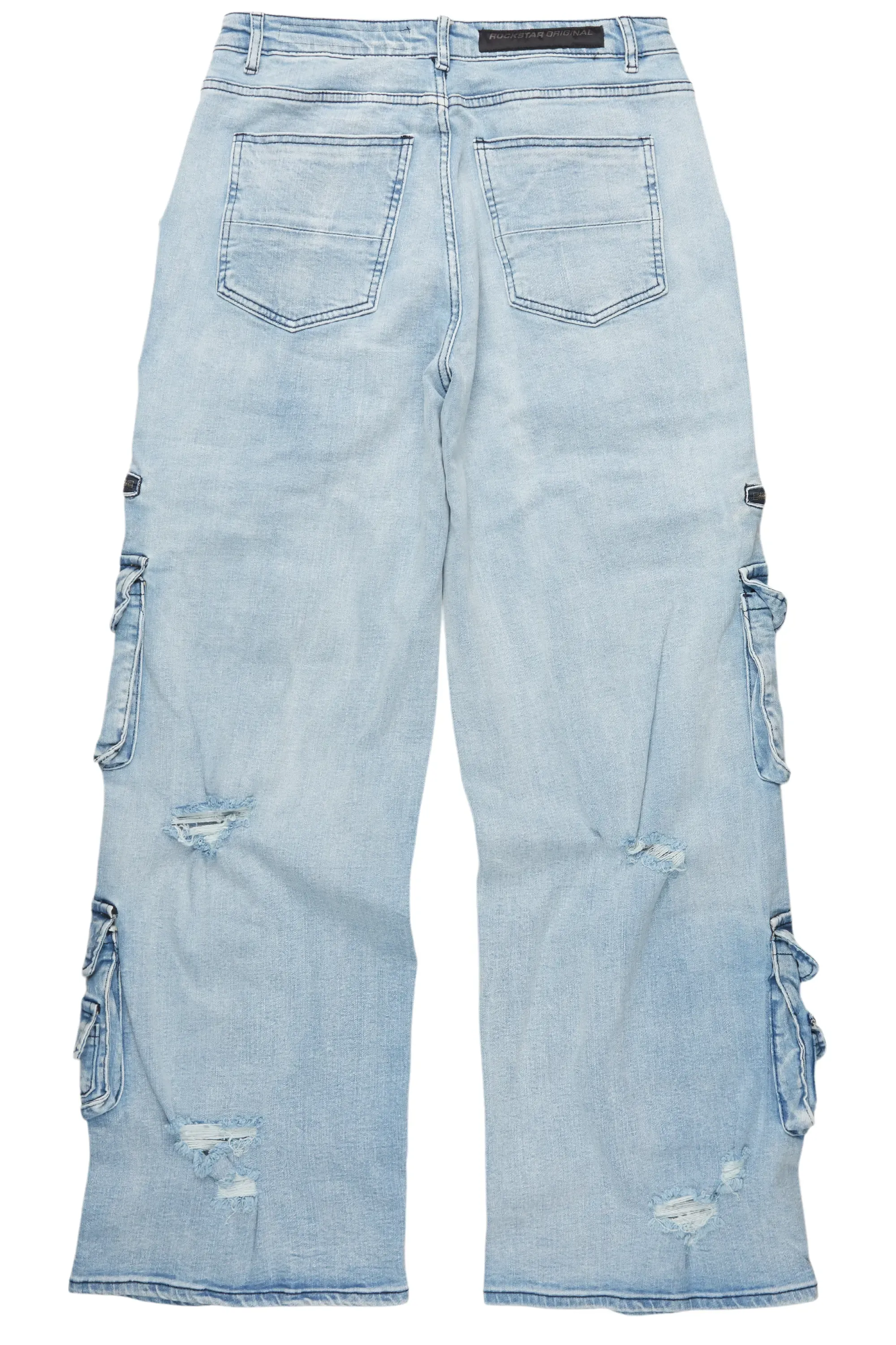 Valo Light Blue Painter Baggy Cargo Jean sold by Rockstar Original product image thumbnail 3