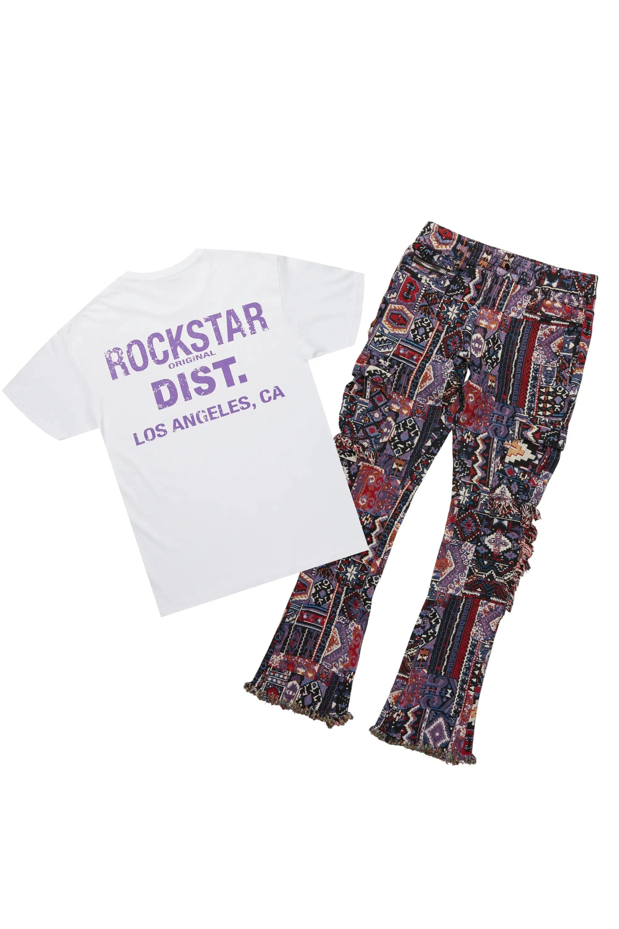 Lake White/Purple T-Shirt/Tapestry Jean Bundle sold by Rockstar Original