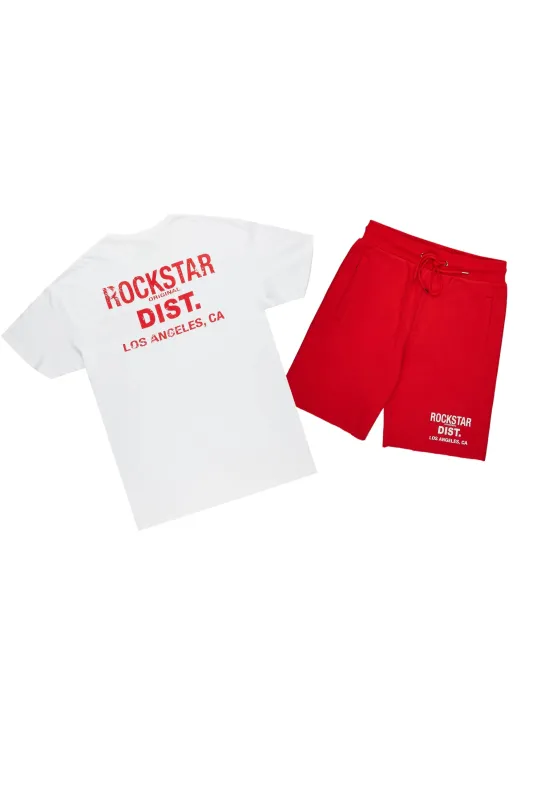 Ernia White/Red T-Shirt Short Set sold by Rockstar Original
