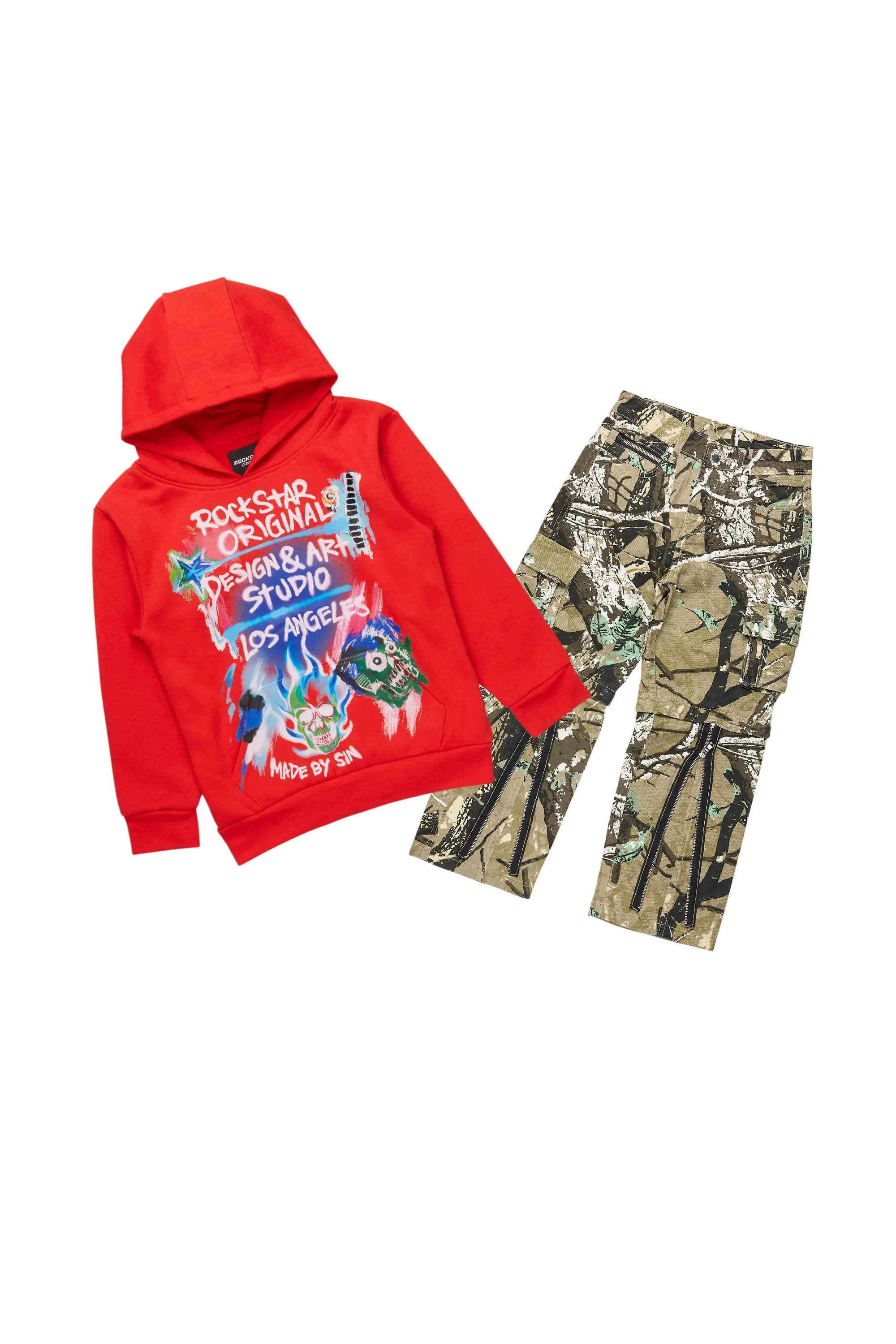 Boys Soweto Hoodie/Rupert Tree Camo Baggy Jean Set sold by Rockstar Original