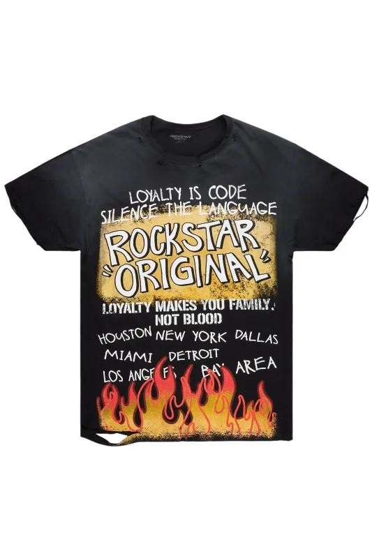 Bridgette Black/Yellow Oversized T-Shirt sold by Rockstar Original