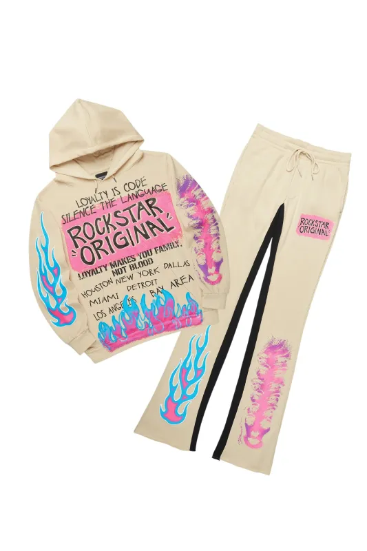 Beno Beige Hoodie/Baggy Track Pant Set sold by Rockstar Original