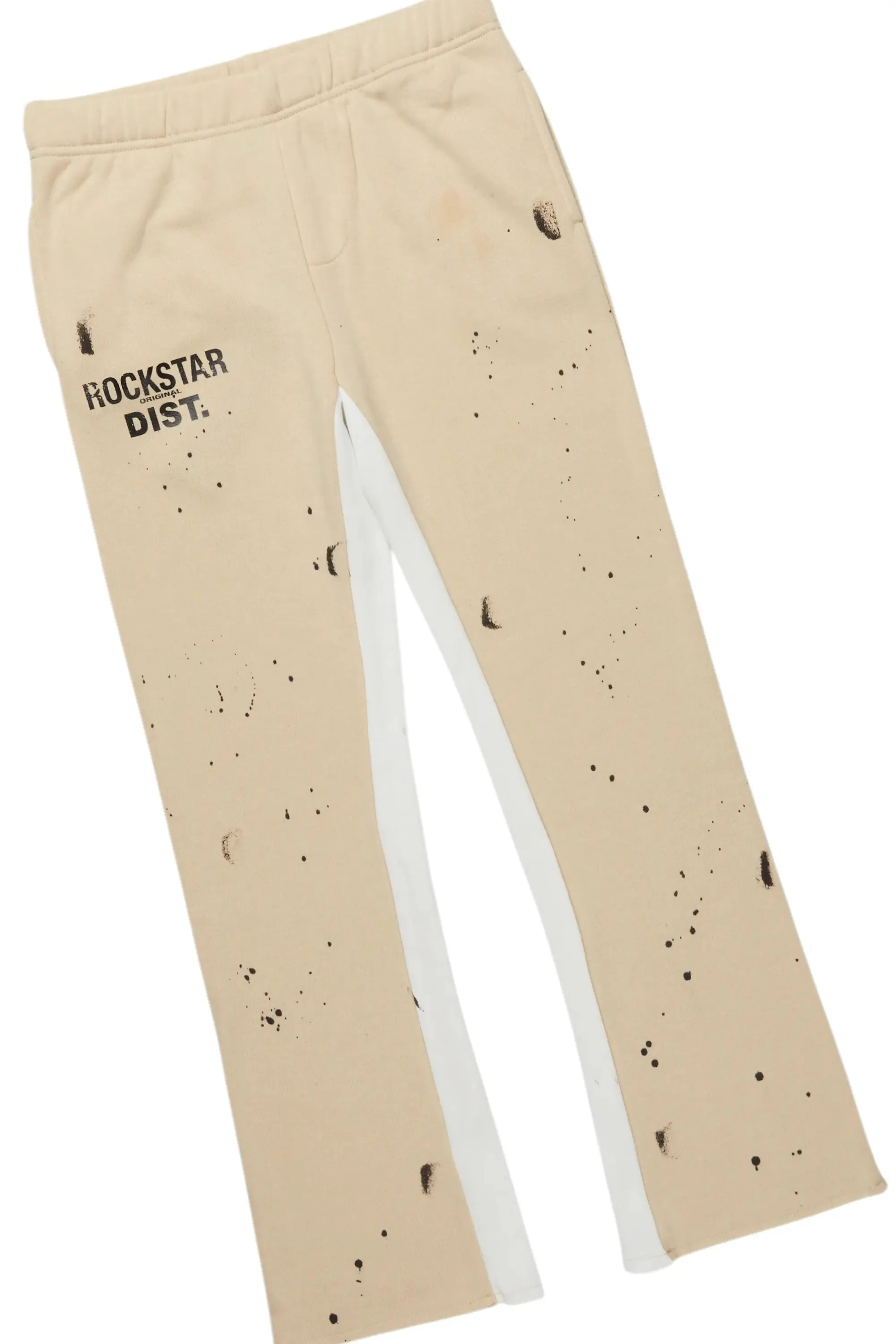 Girls Raffie Beige Hoodie Stacked Flare Track Set sold by Rockstar Original product image thumbnail 3