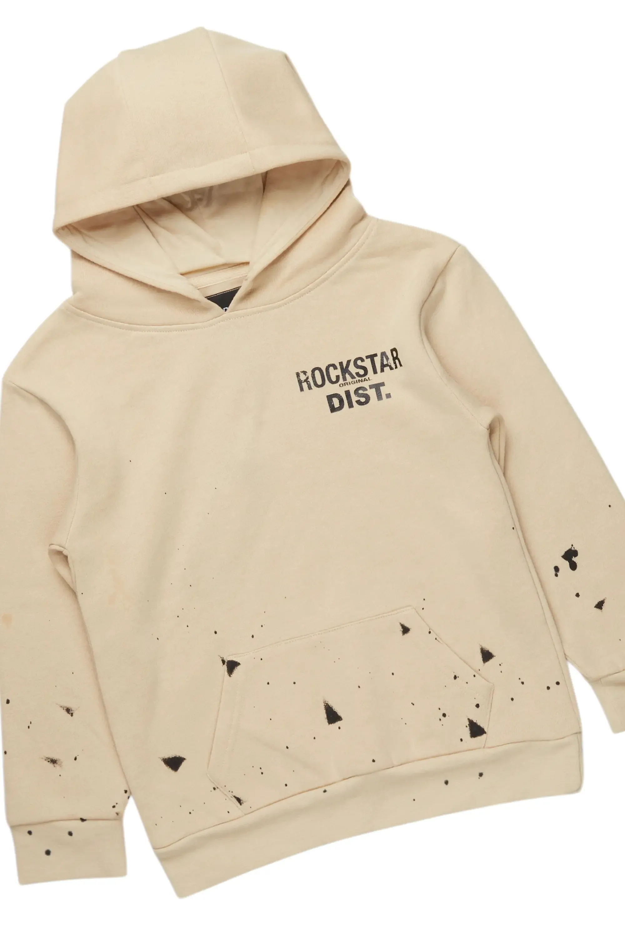 Girls Raffie Beige Hoodie Stacked Flare Track Set sold by Rockstar Original product image thumbnail 2
