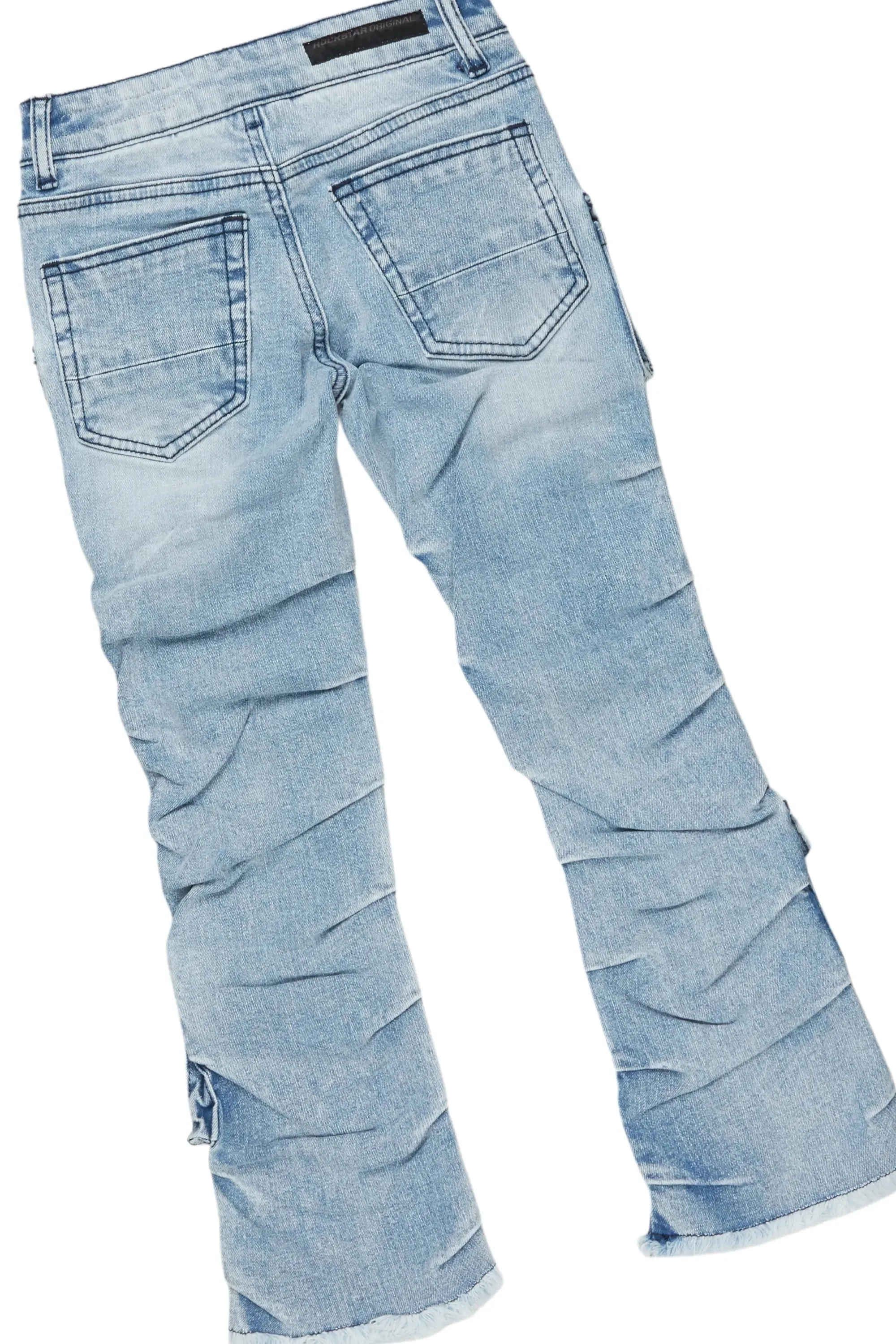 Boys Andros Grey/Light Blue Mohair Hoodie/Stacked Flare Jean Set sold by Rockstar Original product image thumbnail 4