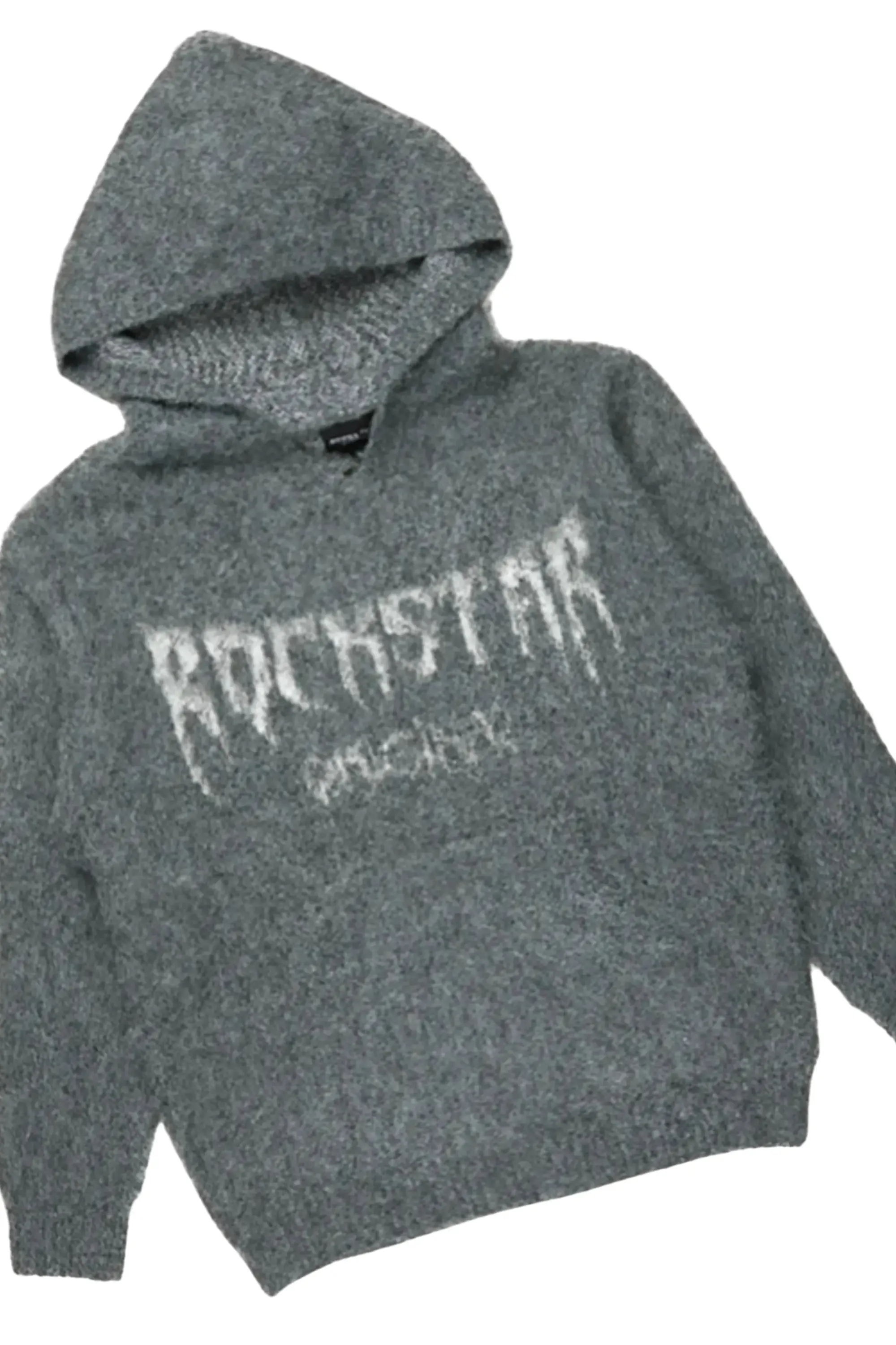 Boys Andros Grey/Light Blue Mohair Hoodie/Stacked Flare Jean Set sold by Rockstar Original product image thumbnail 2