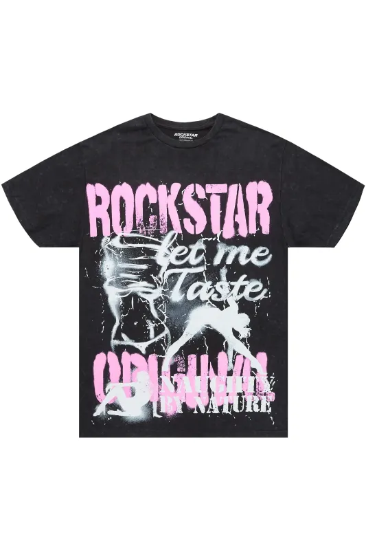 Sontique Vintage Black Oversized T-Shirt sold by Rockstar Original