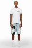 Butch White/Black T-Shirt/Denim Short Set sold by Rockstar Original