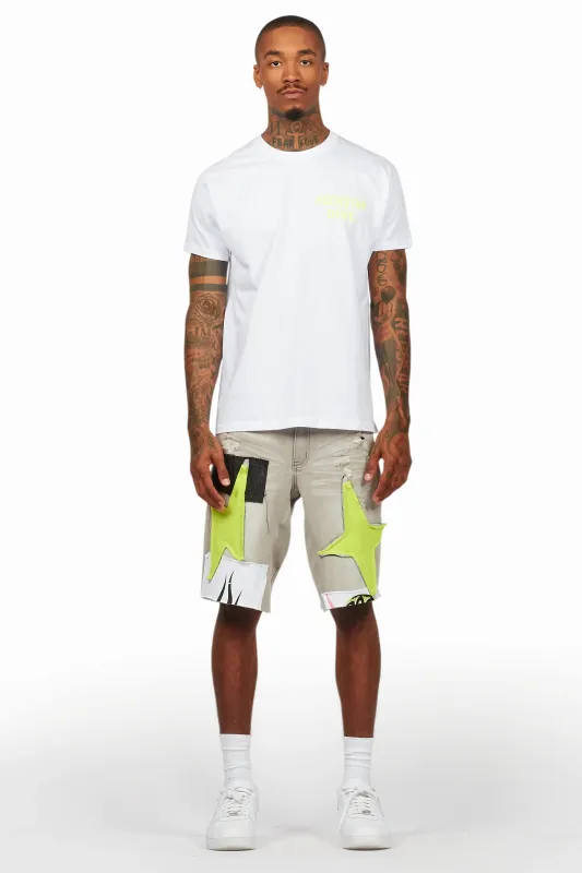 Butch White/Green T-Shirt/Denim Short Set sold by Rockstar Original