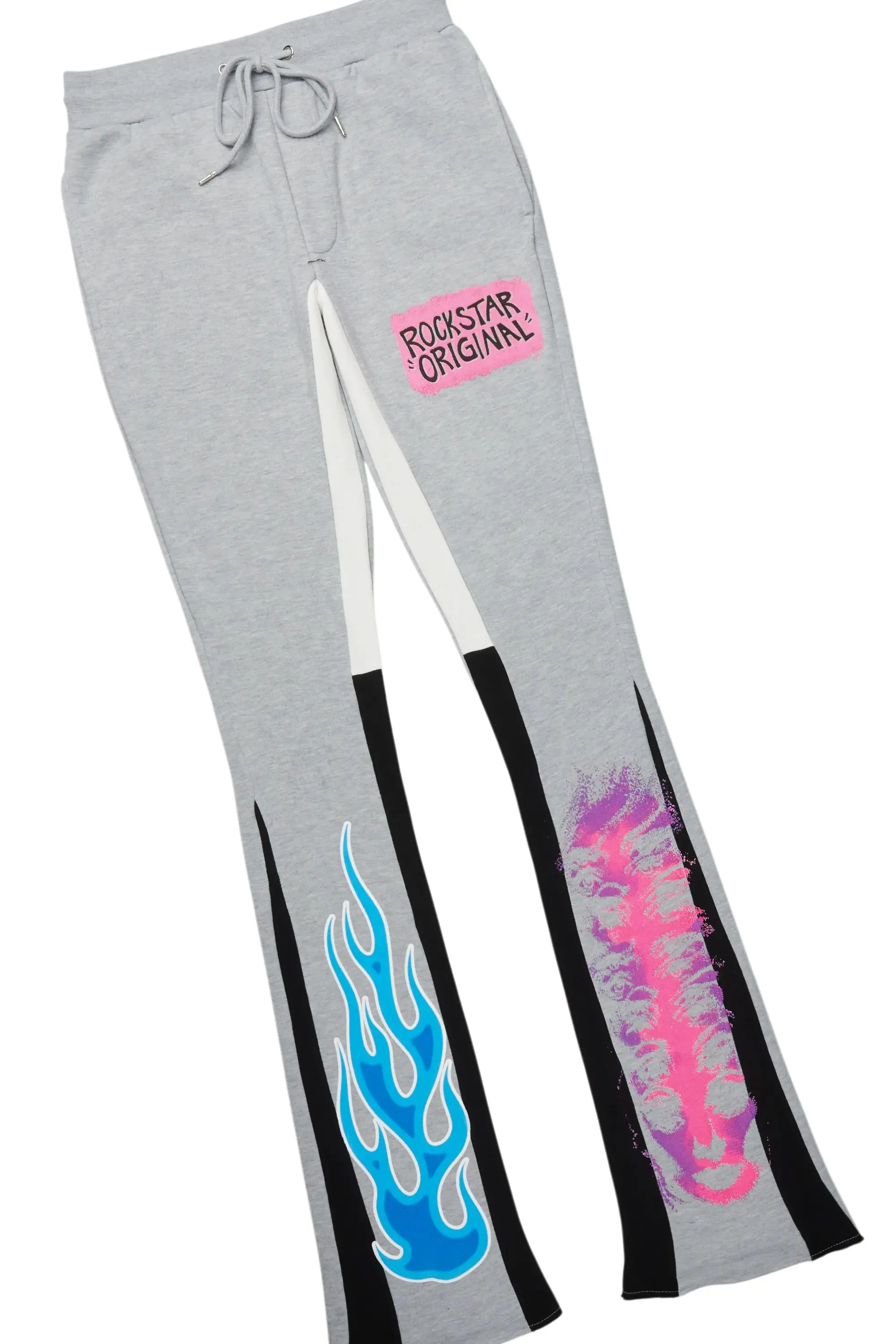 Beno Heather Grey Stacked Flare Hoodie Track Set sold by Rockstar Original product image thumbnail 3