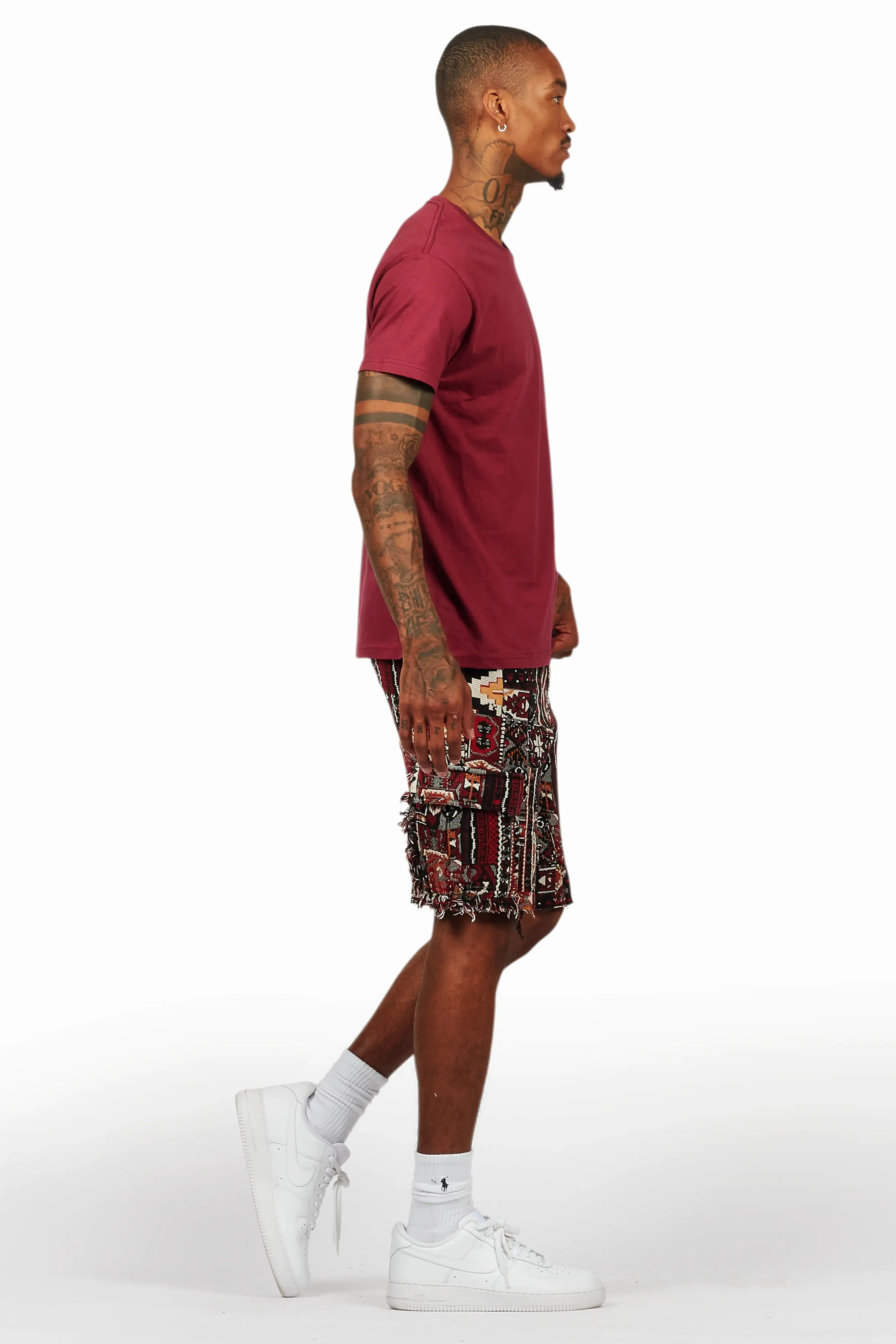 Lake Burgundy/Black T-Shirt/Tapestry Short Set sold by Rockstar Original product image thumbnail 2