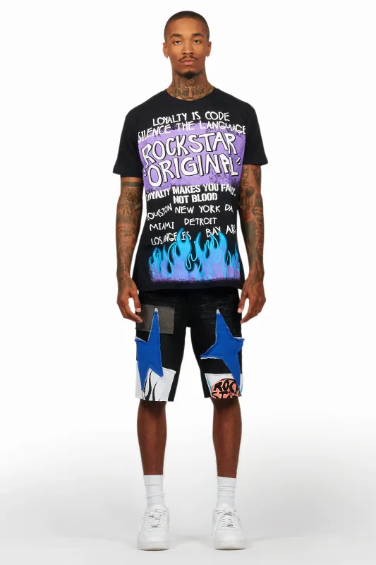 Beno Black T-Shirt/Denim Short Set sold by Rockstar Original