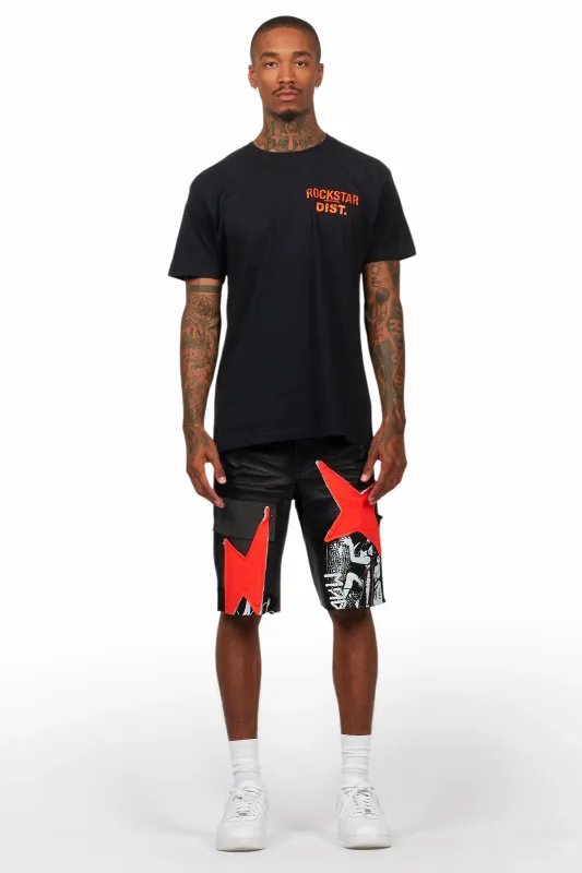 Akos Black T-Shirt/Denim Short Set sold by Rockstar Original