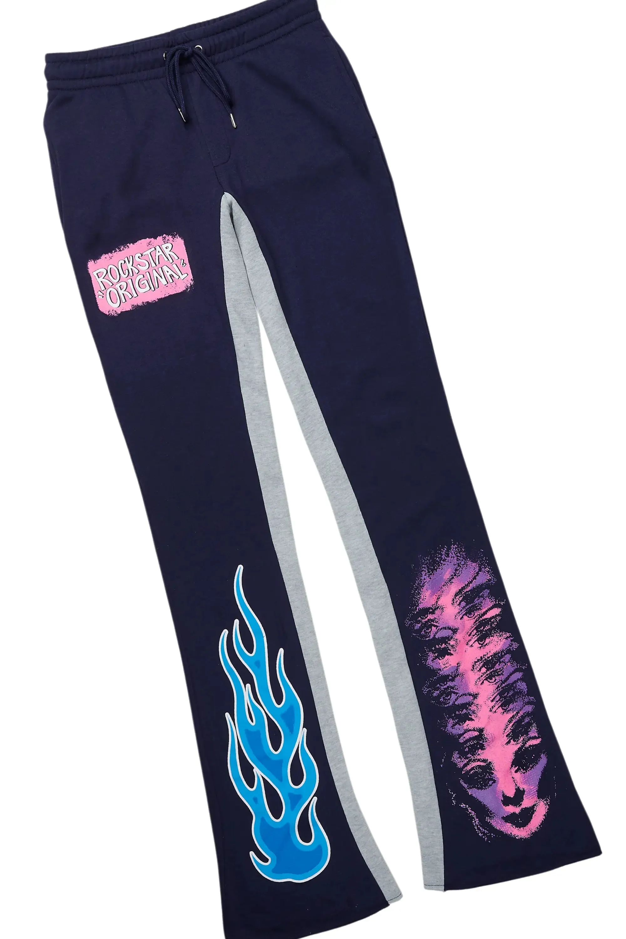 Beno White/Navy T-Shirt/Baggy Stacked Pant Set sold by Rockstar Original product image thumbnail 3