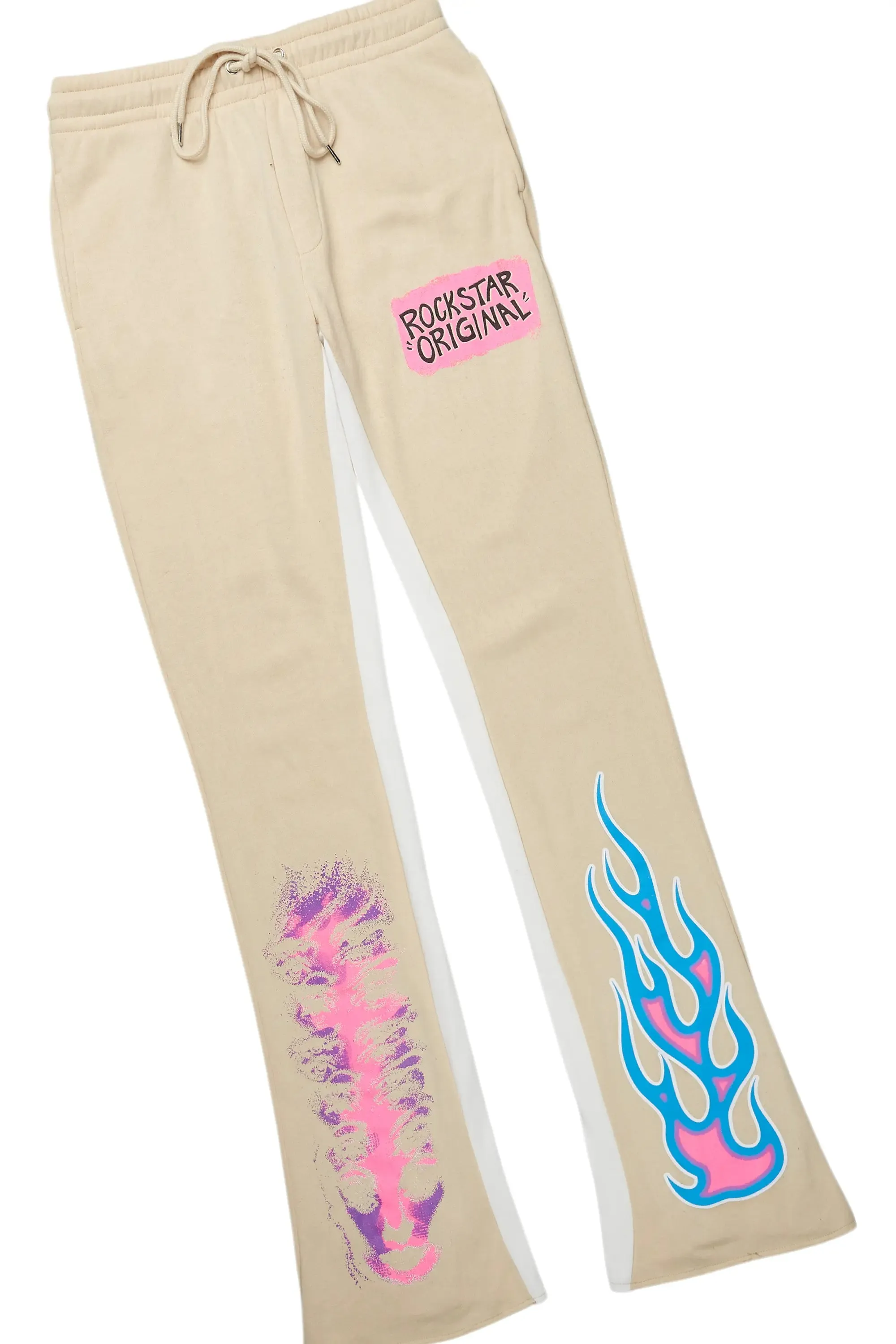 Beno White/Beige T-Shirt/Baggy Stacked Pant Set sold by Rockstar Original product image thumbnail 3