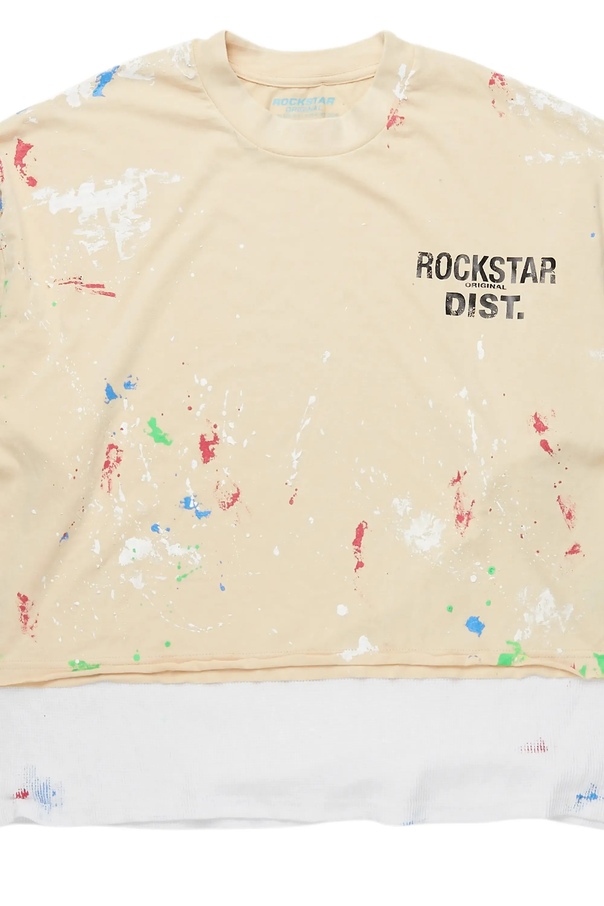 Kaee Beige Double Layer Graphic T-Shirt sold by Rockstar Original product image thumbnail 2