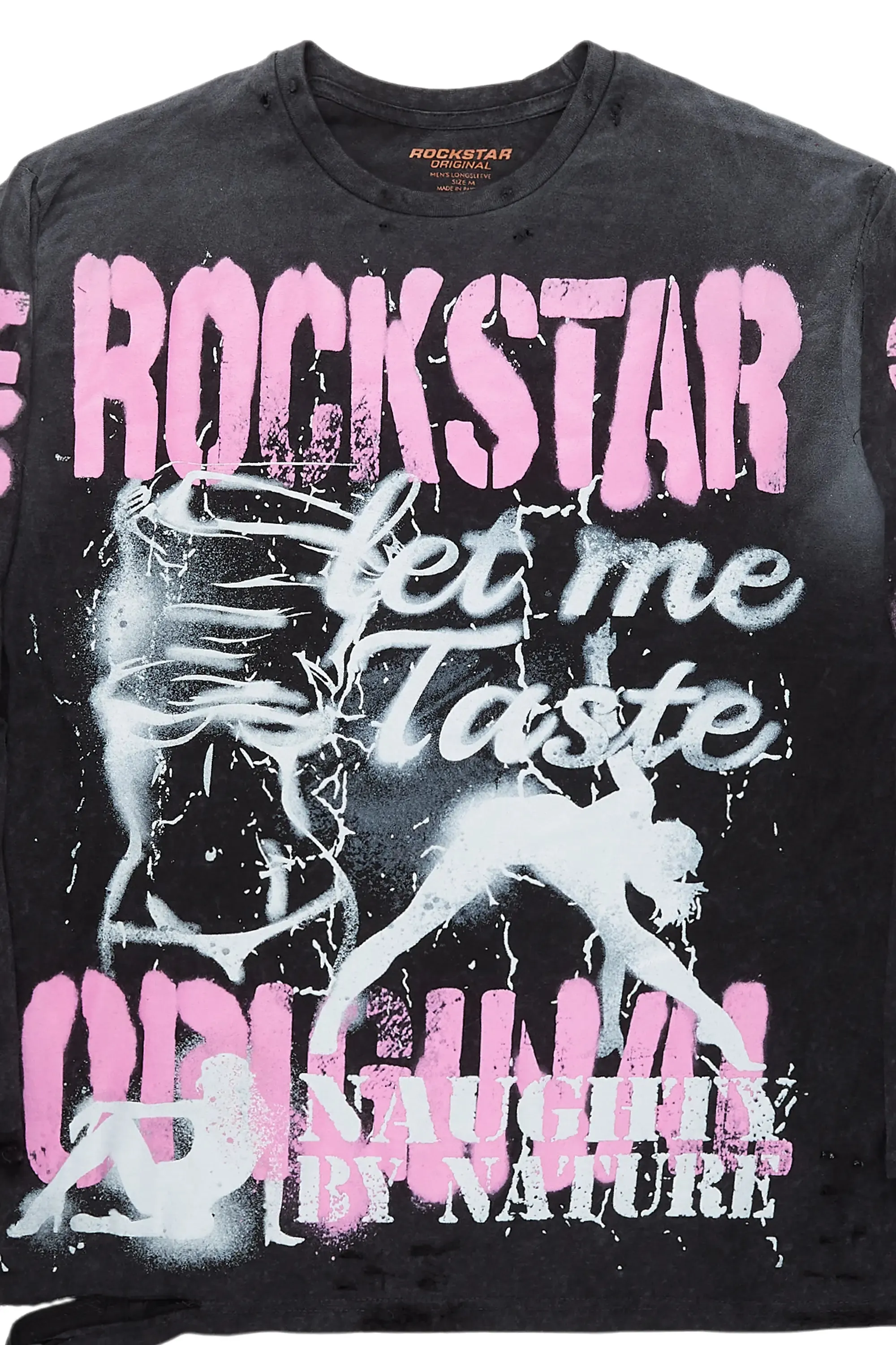 Sontique Vintage Black Long Sleeve T-Shirt sold by Rockstar Original product image thumbnail 2