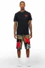 Akos Black/Red Tint T-Shirt/Denim Short Set sold by Rockstar Original