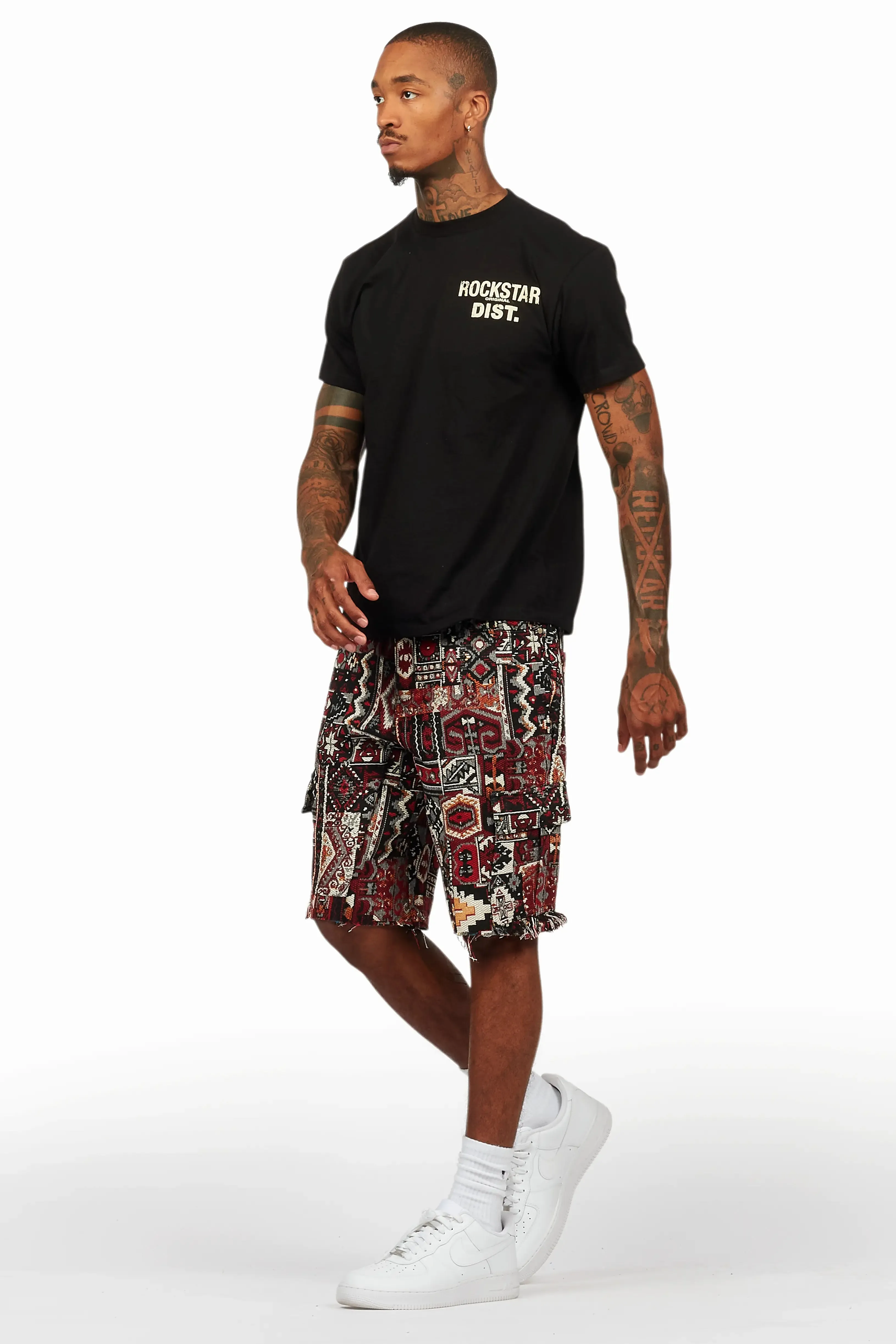 Lake Black/Beige T-Shirt/Tapestry Short Set sold by Rockstar Original product image thumbnail 5
