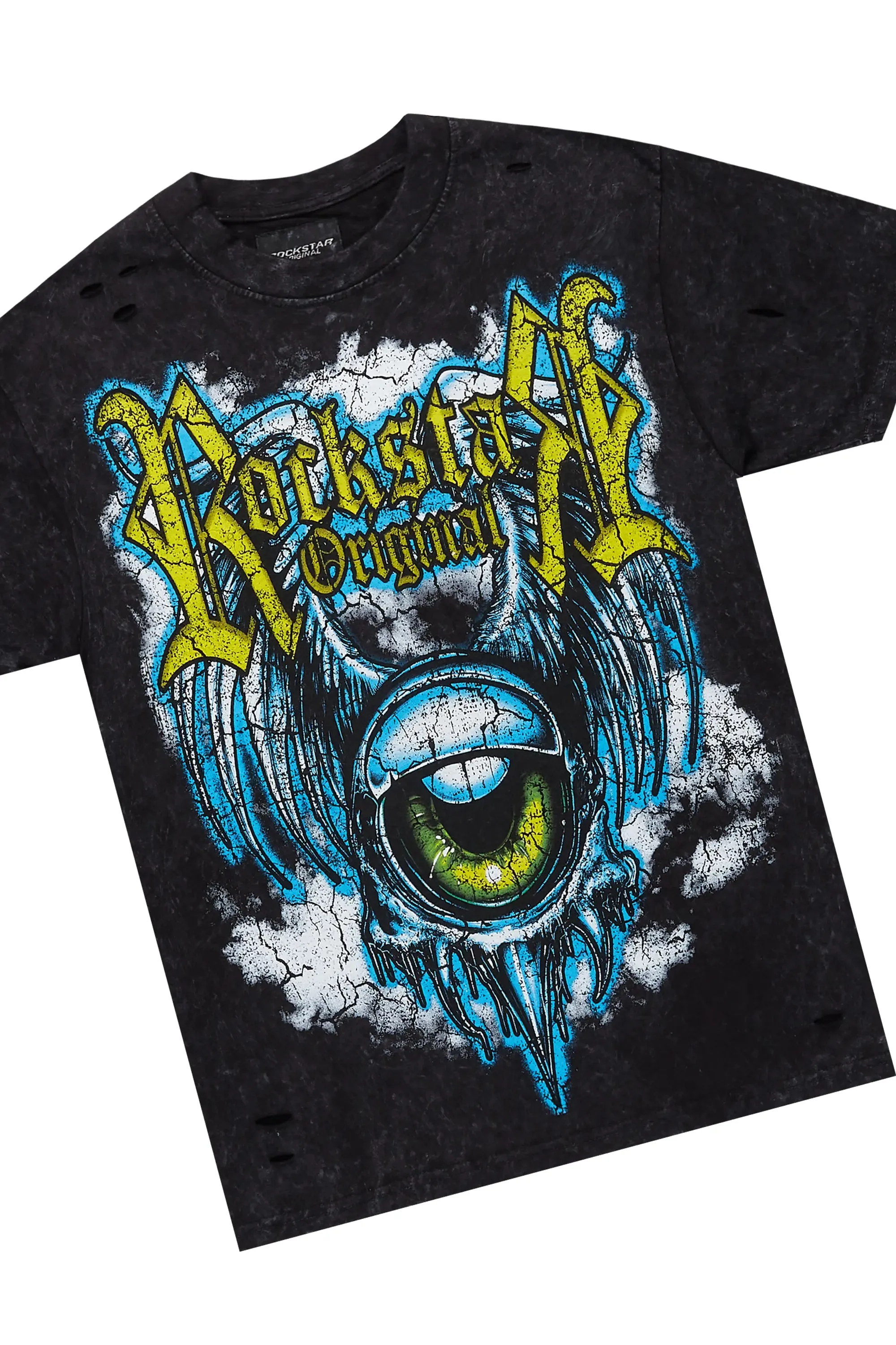 Fenton Vintage Black T-Shirt/Stacked Flare Jean Bundle sold by Rockstar Original product image thumbnail 2