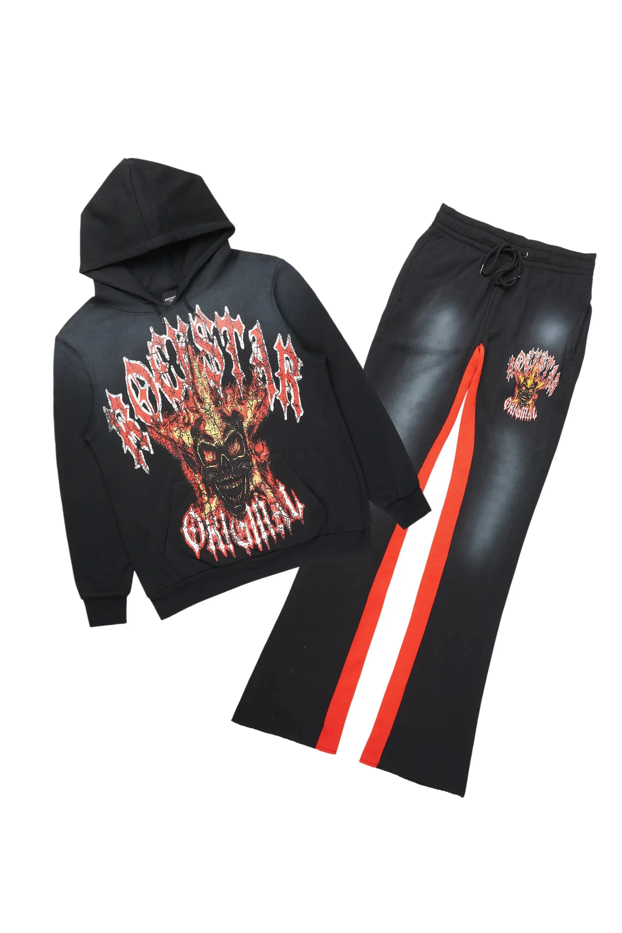 HDStar Black/Red Hoodie/Baggy Track Pant Set sold by Rockstar Original