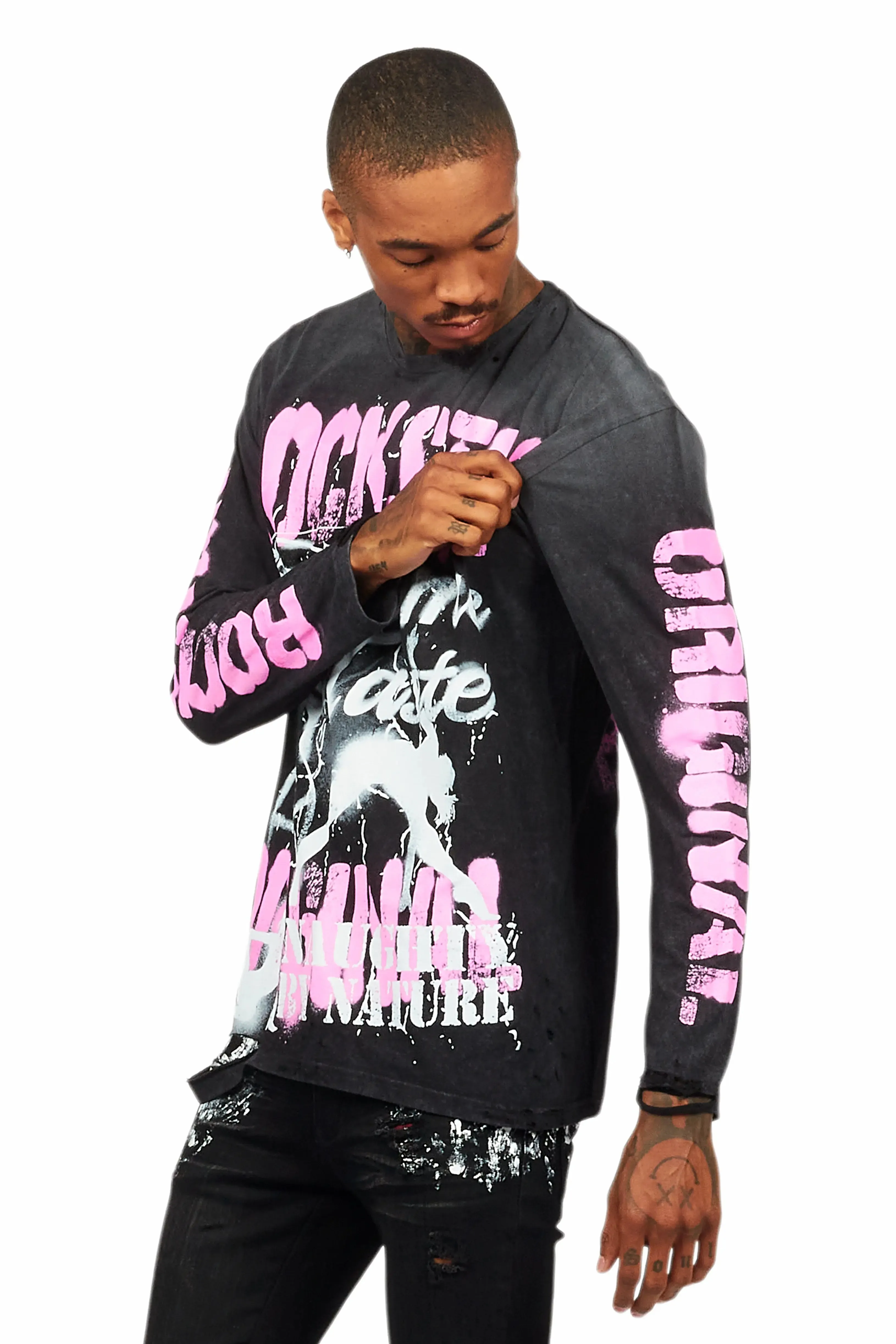 Strip Army Vintage Black Long Sleeve Graphic T-Shirt sold by Rockstar Original product image thumbnail 3