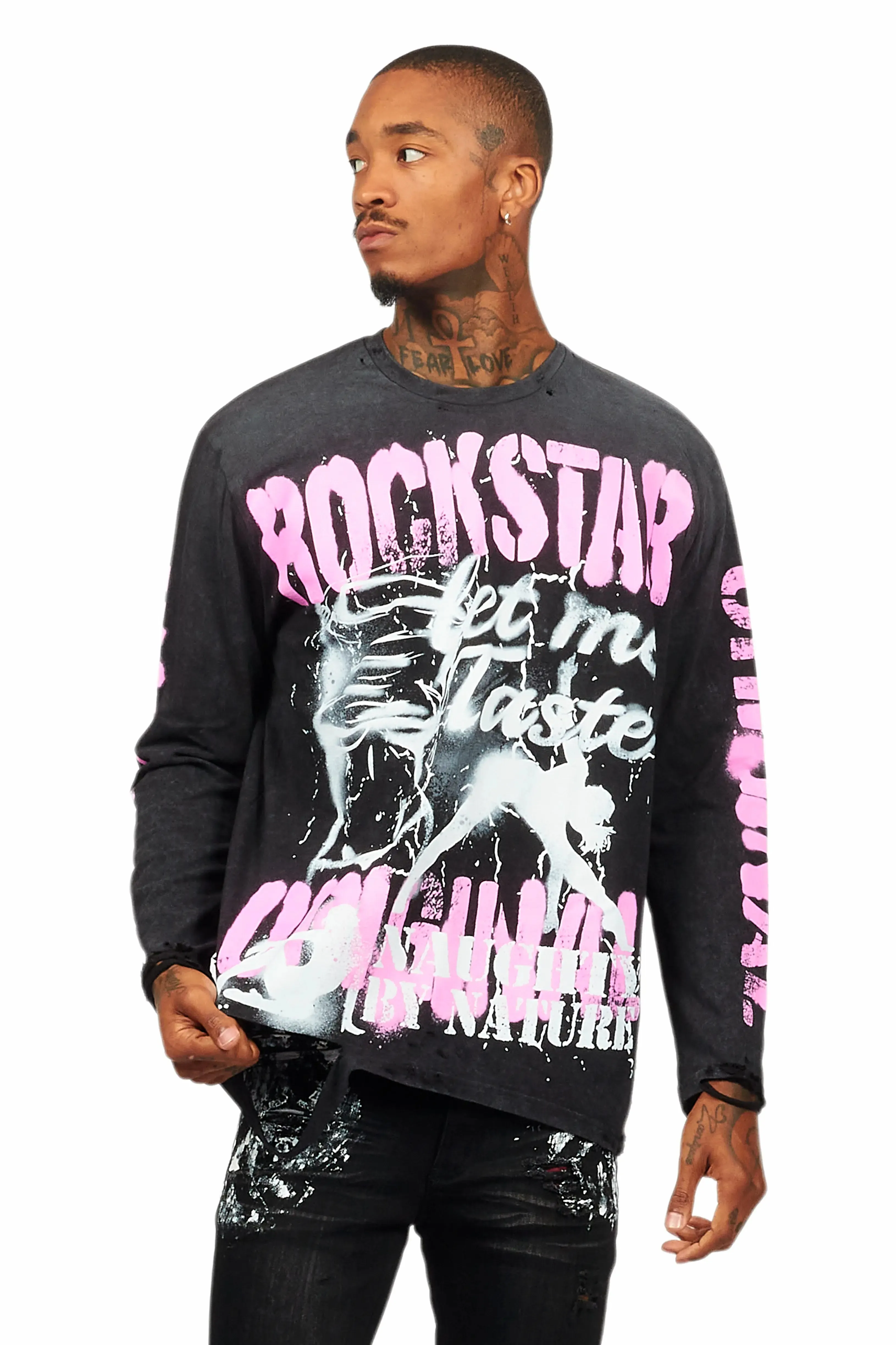 Strip Army Vintage Black Long Sleeve Graphic T-Shirt sold by Rockstar Original product image thumbnail 2