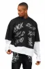 Bence Vintage Black Thermal Double Layer Boxy Crop T-Shirt sold by Rockstar Original