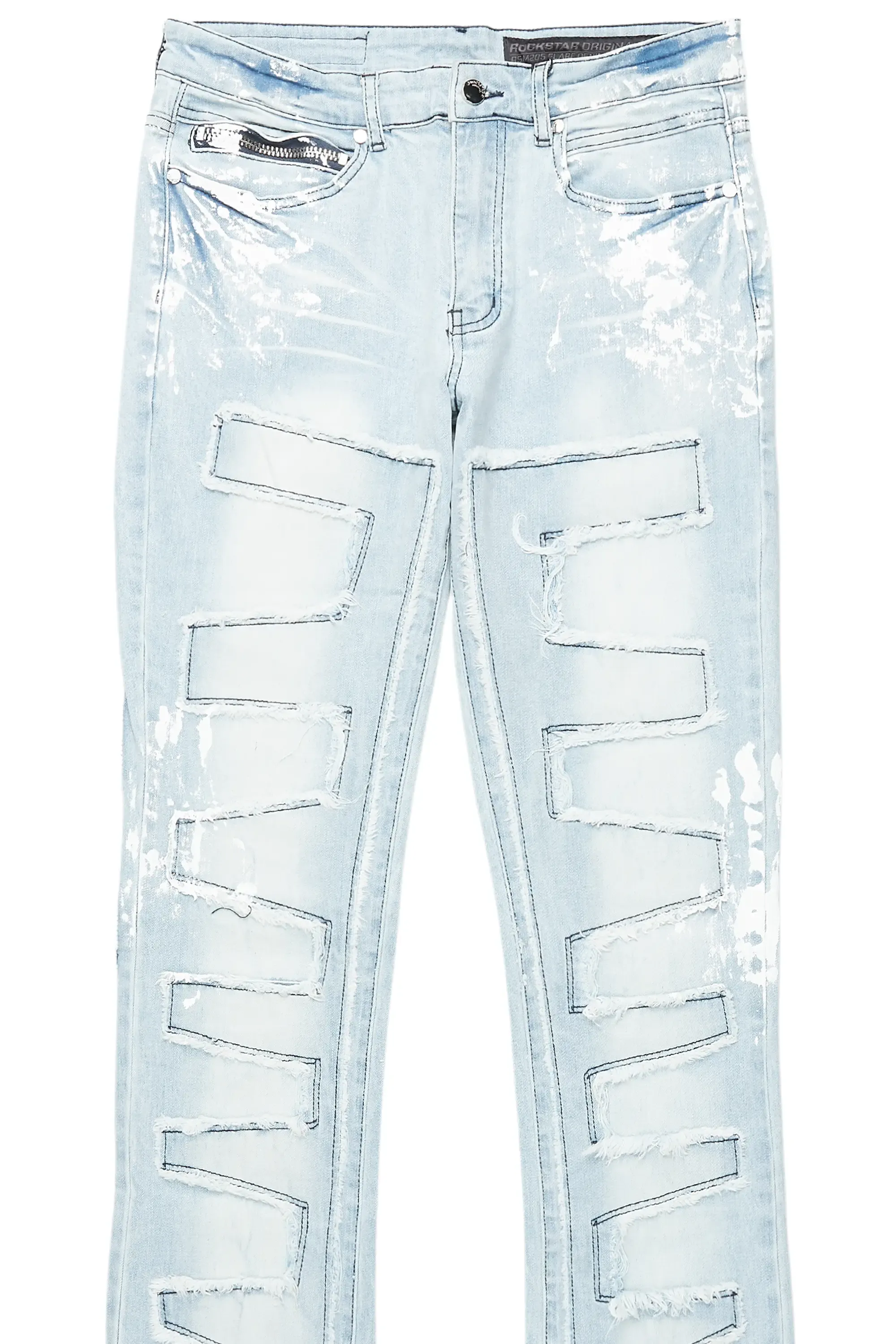 Kodak Blue/White Painter Stacked Flare Fringe Jean sold by Rockstar Original product image thumbnail 2