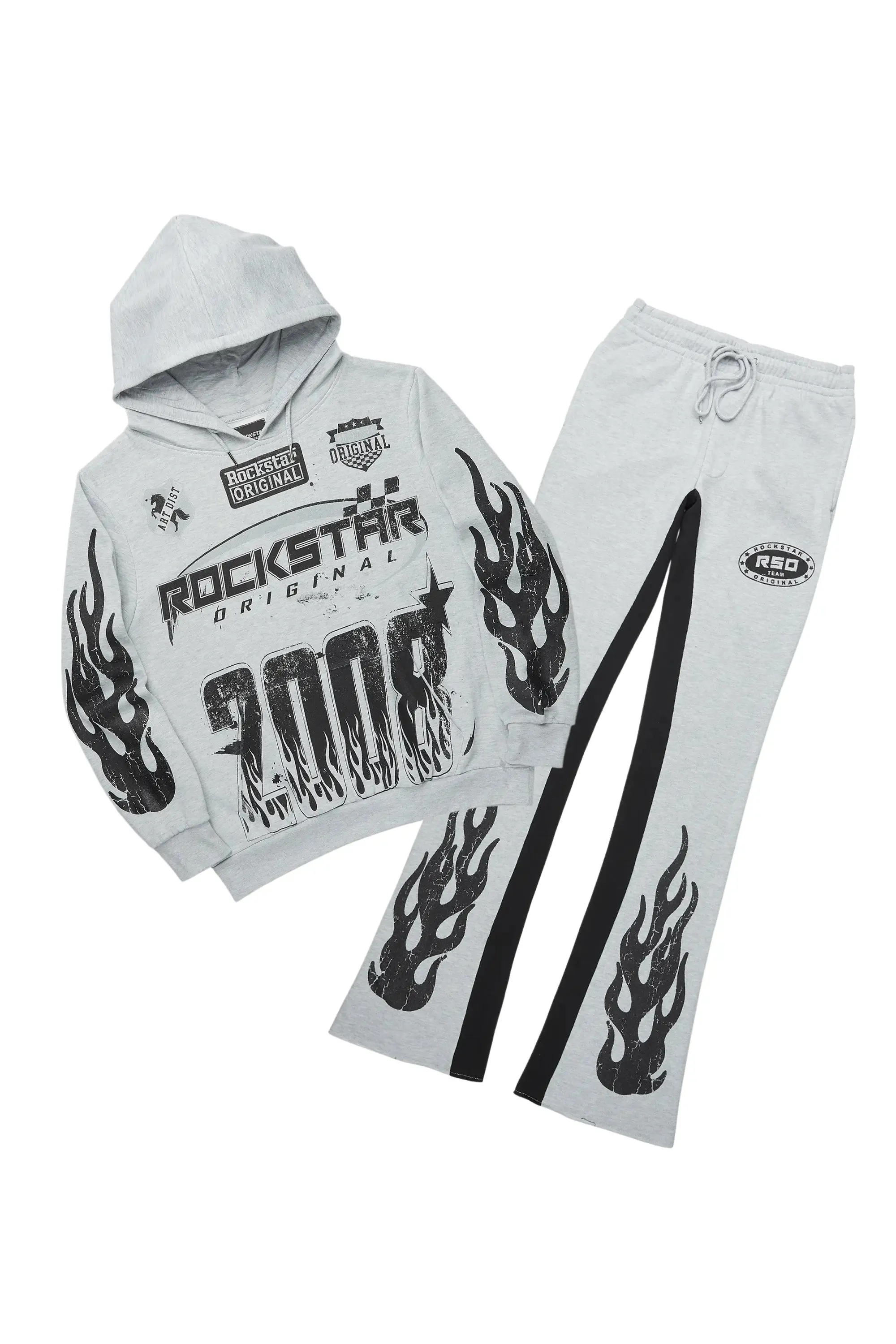 Amos Heather Grey Hoodie/Baggy Track Pant Set sold by Rockstar Original