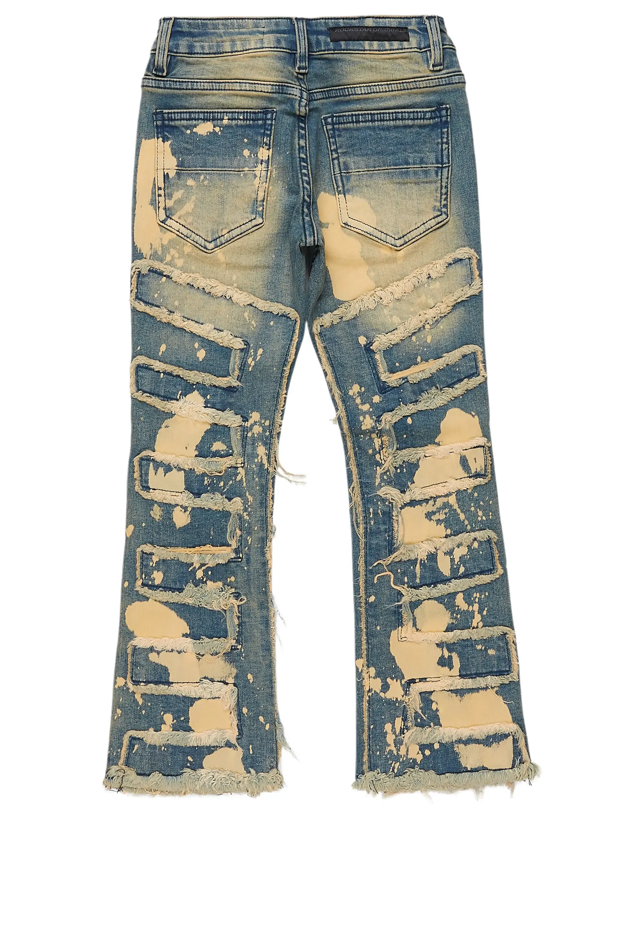 Boys Laban Dirty Blue Bleach Stacked Flare Jean sold by Rockstar Original product image thumbnail 3