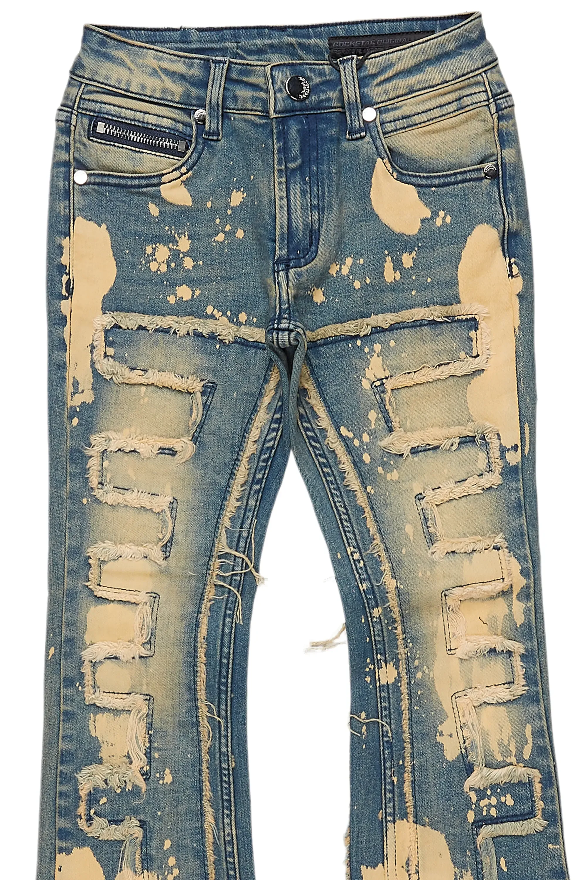 Boys Laban Dirty Blue Bleach Stacked Flare Jean sold by Rockstar Original product image thumbnail 2