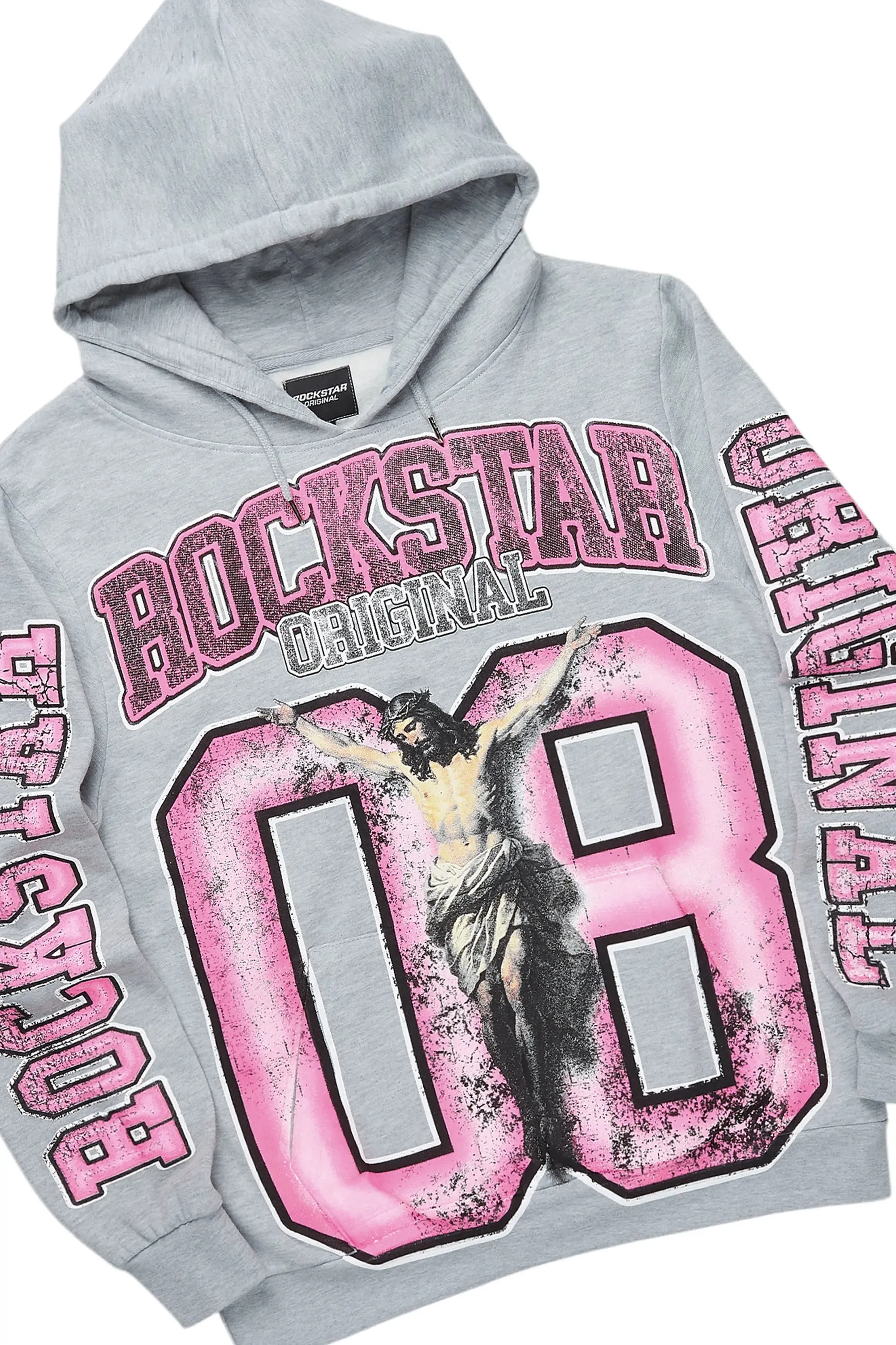 Fields Grey/Pink Baggy Hoodie Track Set sold by Rockstar Original product image thumbnail 2