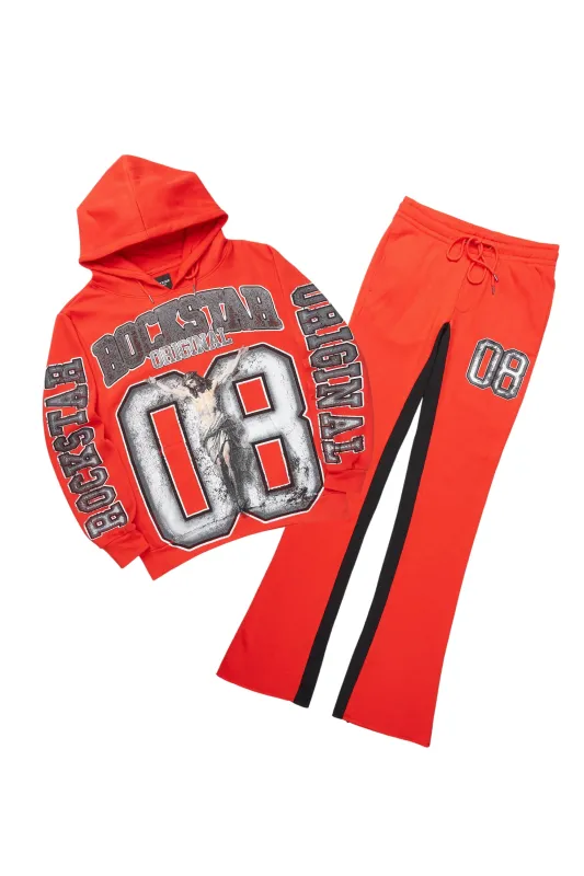 Fields Red/White Baggy Hoodie Track Set sold by Rockstar Original