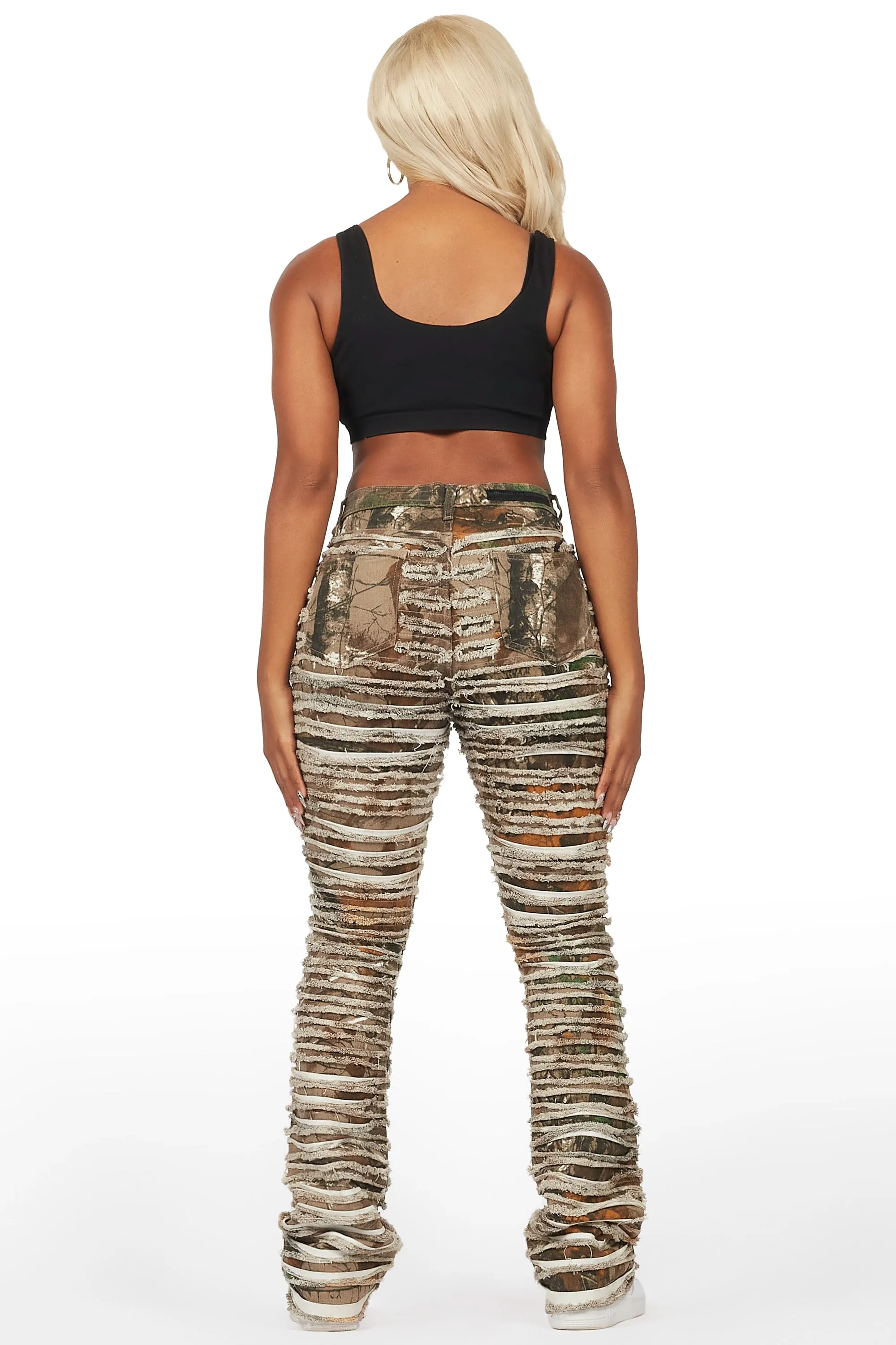 Melany Woodland Camo Stacked Flared Jean sold by Rockstar Original product image thumbnail 5