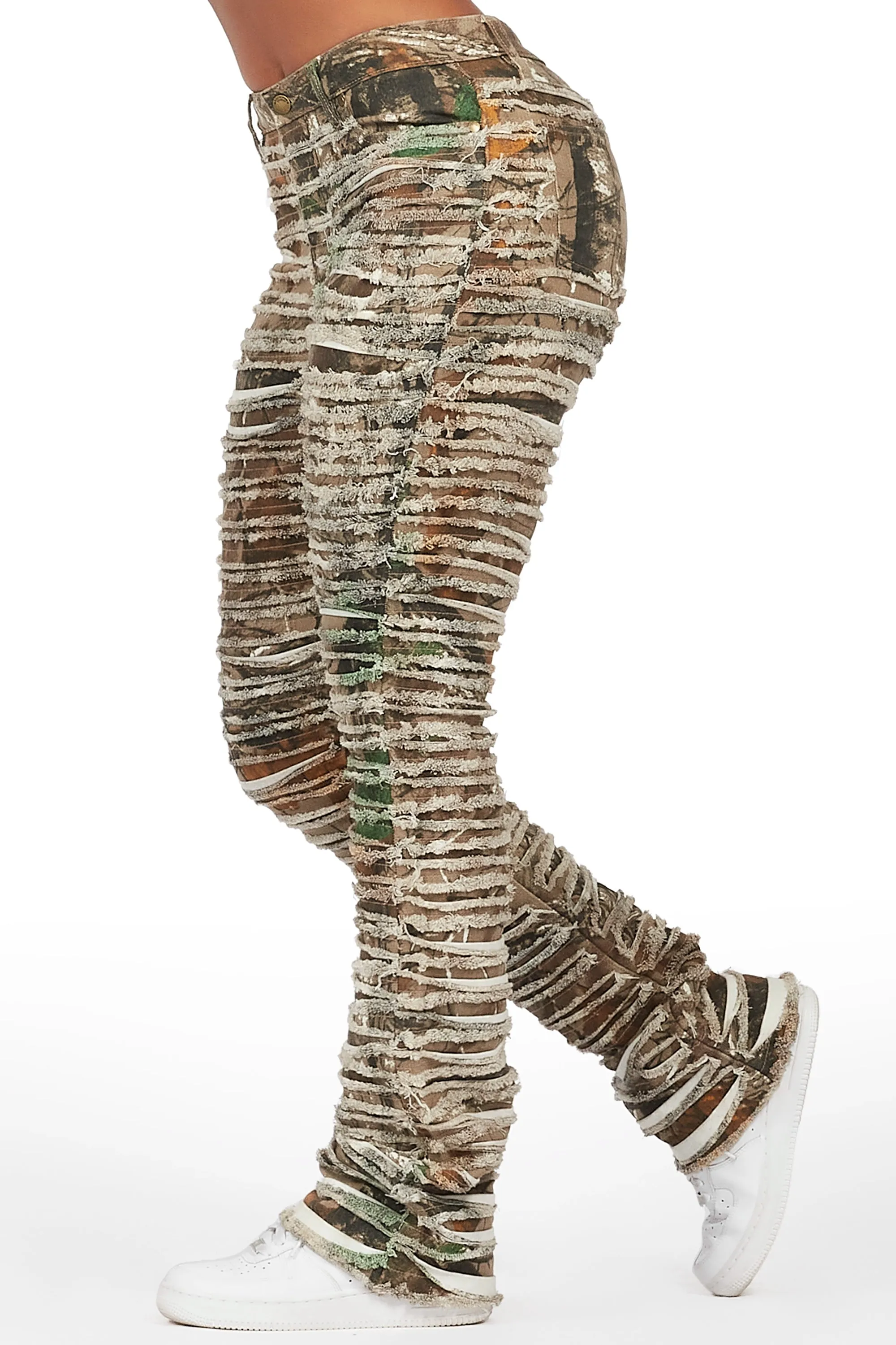 Melany Woodland Camo Stacked Flared Jean sold by Rockstar Original product image thumbnail 4