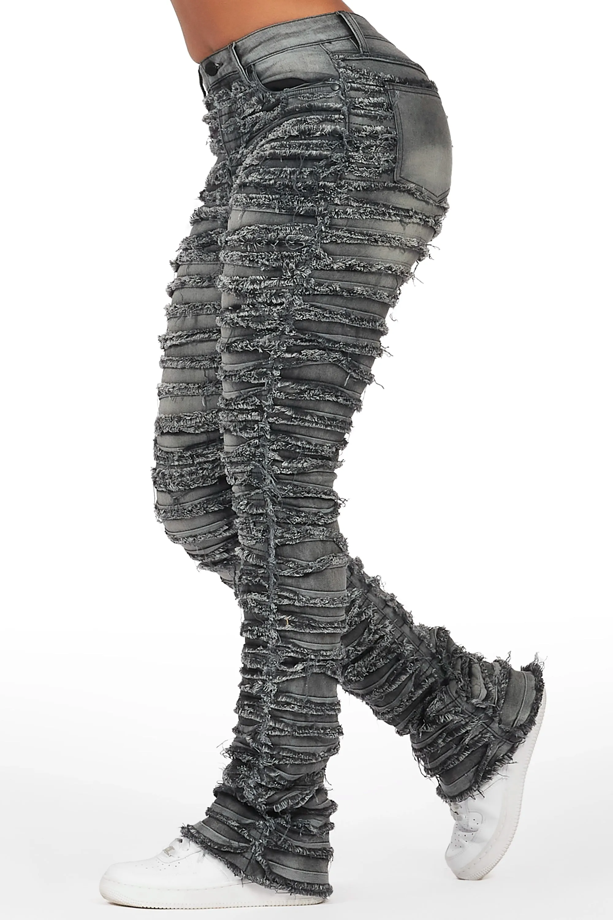 Melany Grey Wash Stacked Flared Jean sold by Rockstar Original product image thumbnail 4