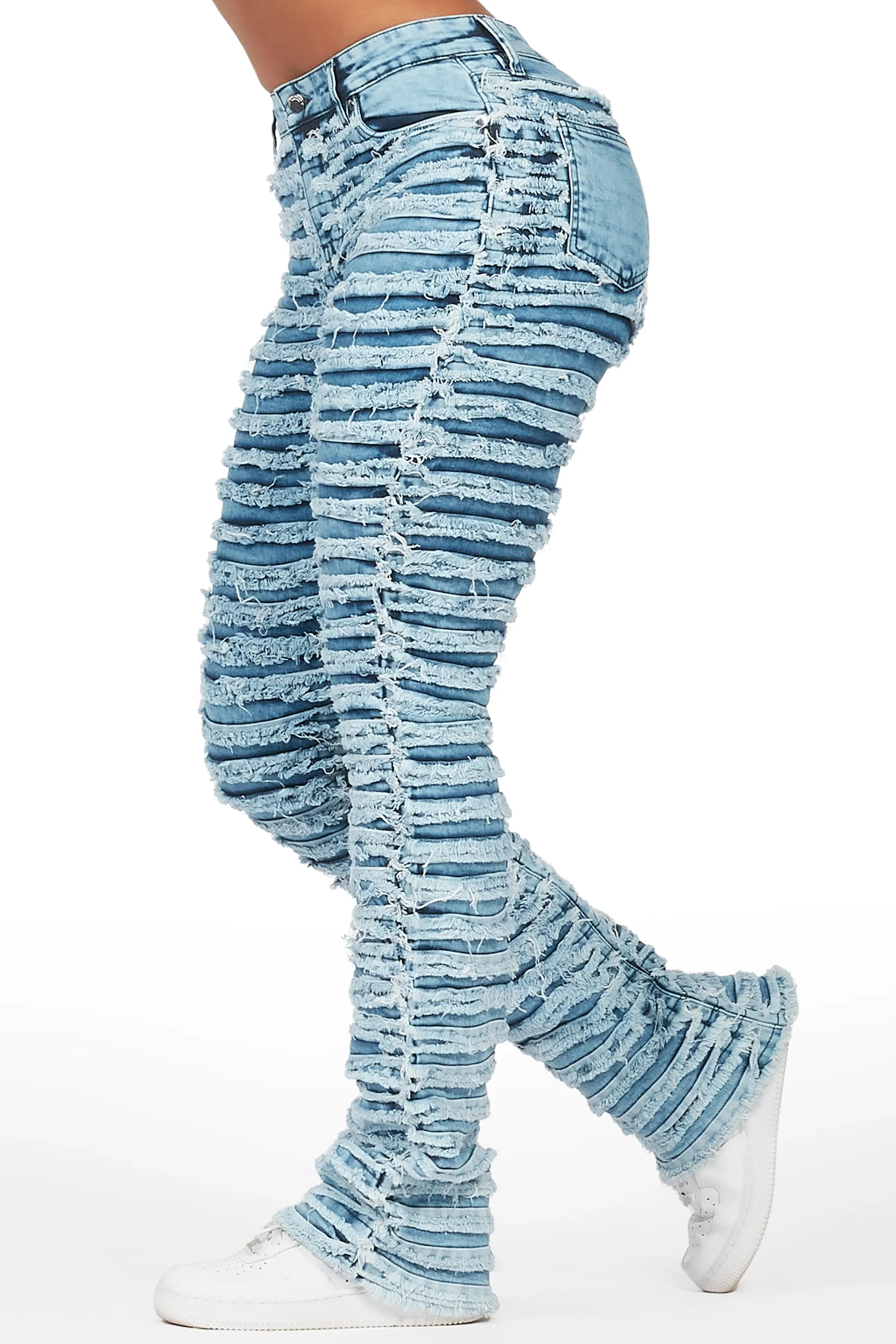 Melany Med. Wash Stacked Flared Jean sold by Rockstar Original product image thumbnail 4