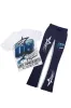 Kastell White/Navy T-Shirt/Stacked Baggy Track Pant Set sold by Rockstar Original