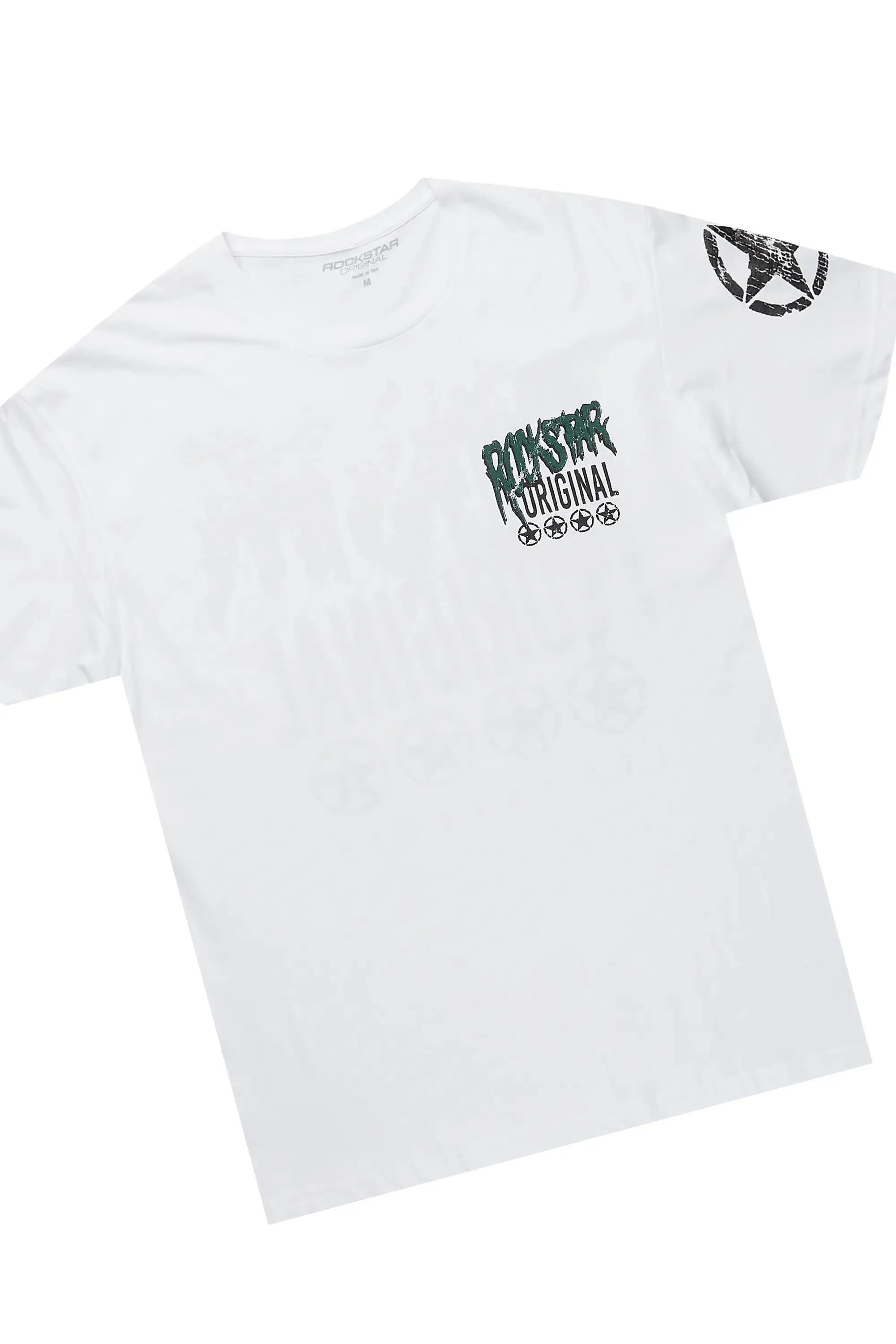 Wizzurd White/Green T-Shirt/Stacked Baggy Track Pant Set sold by Rockstar Original product image thumbnail 2