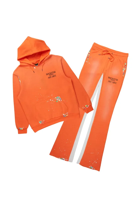 Rockstar Art Dist. Orange Hoodie/Baggy Track Pant Set sold by Rockstar Original