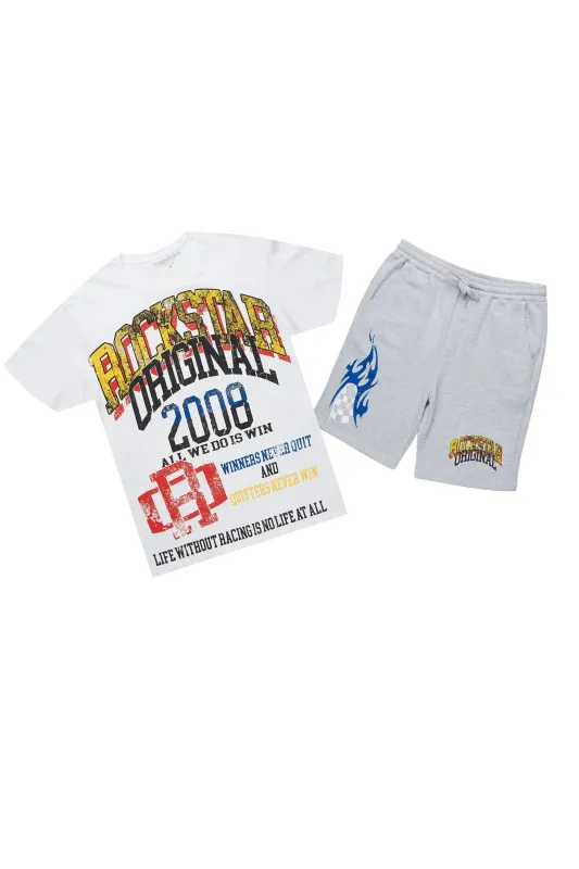 Colorful Race White/Grey T-Shirt Short Set sold by Rockstar Original