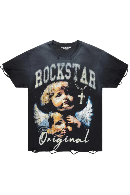 Deiter Black Oversized Graphic T-Shirt sold by Rockstar Original
