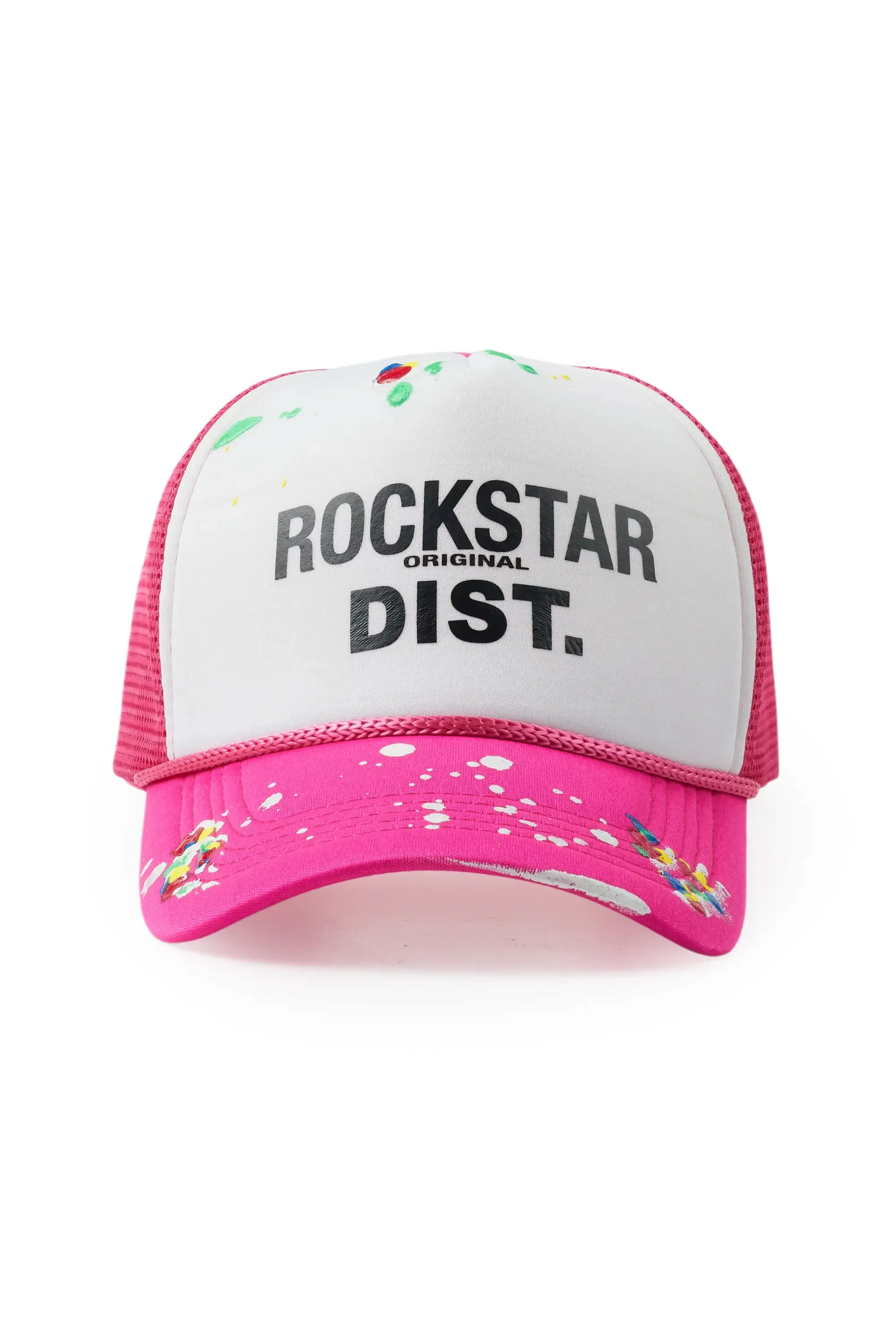 Neptune White/Hot Pink Trucker Hat sold by Rockstar Original