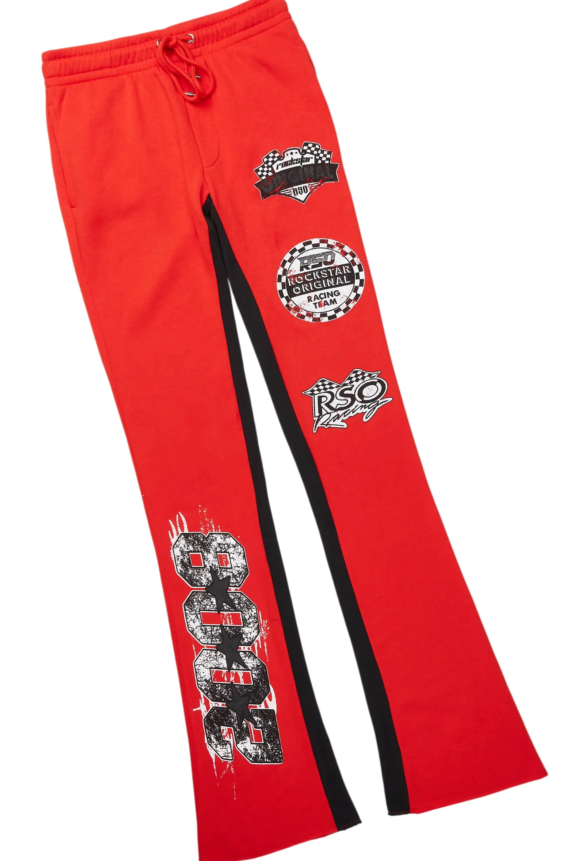 Racing Grung White/Red T-Shirt/Stacked Baggy Track Pant Set sold by Rockstar Original product image thumbnail 3